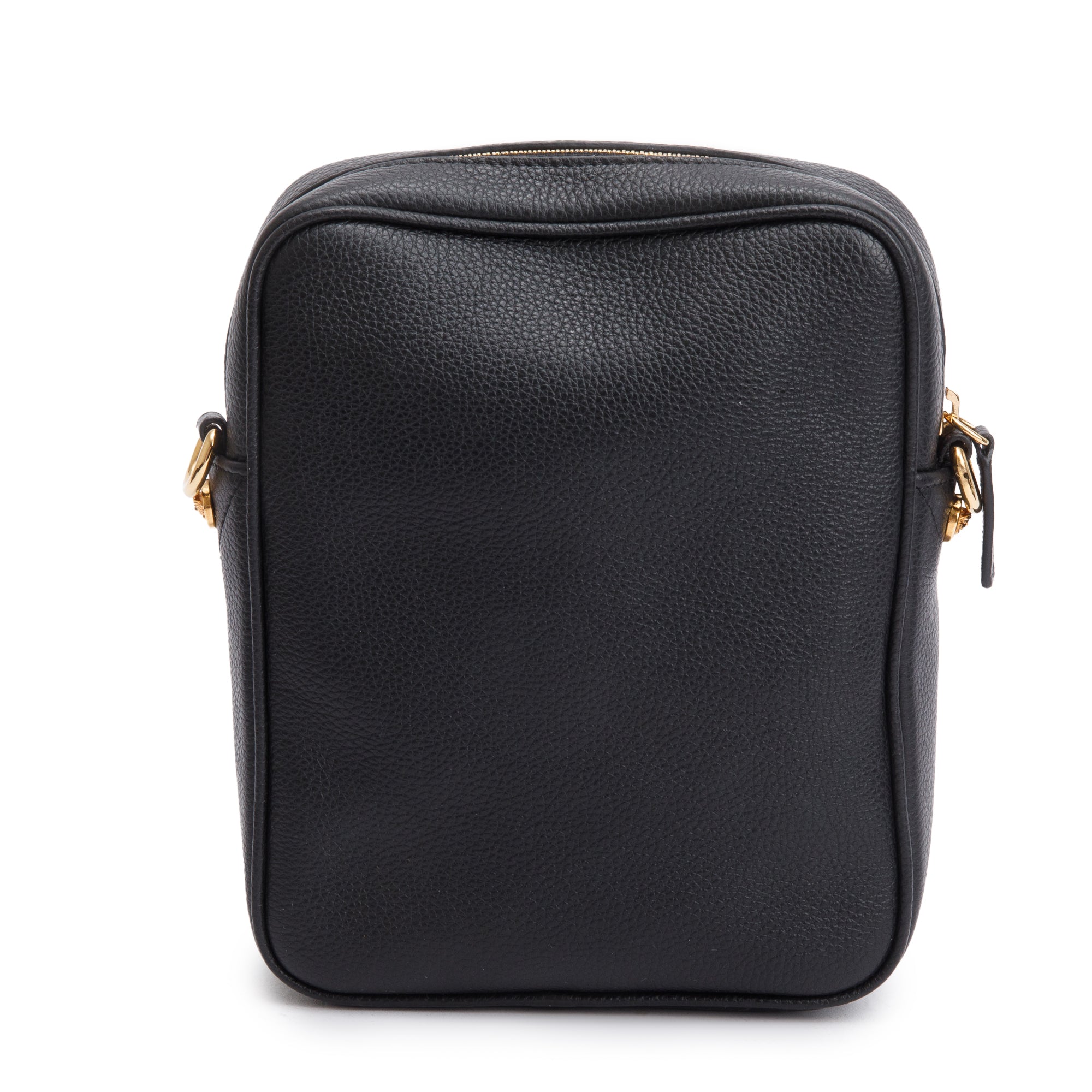 Versace Black Calfskin Leather Medusa Biggie Crossbody Bag