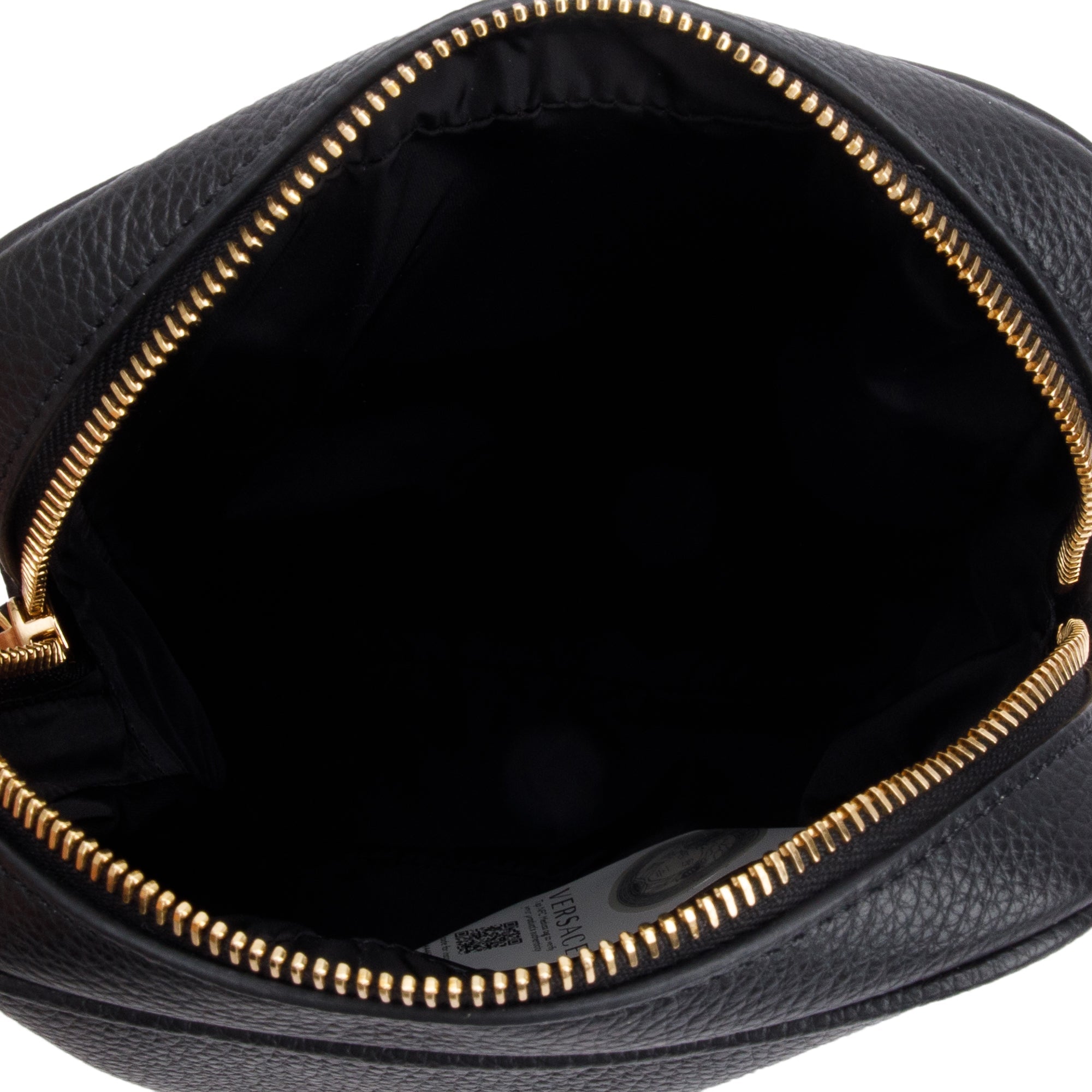 Versace Black Calfskin Leather Medusa Biggie Crossbody Bag