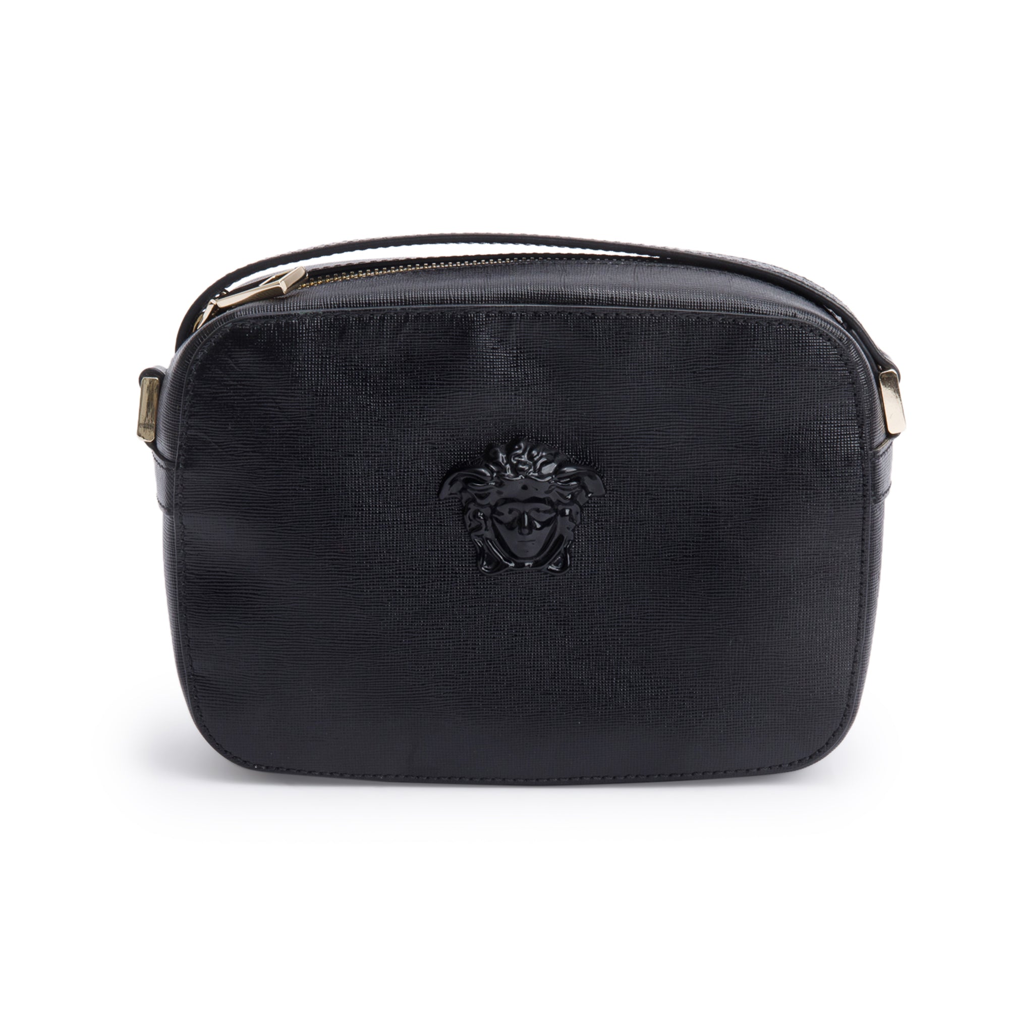 Versace Black Calfskin Leather Palazzo Camera Bag