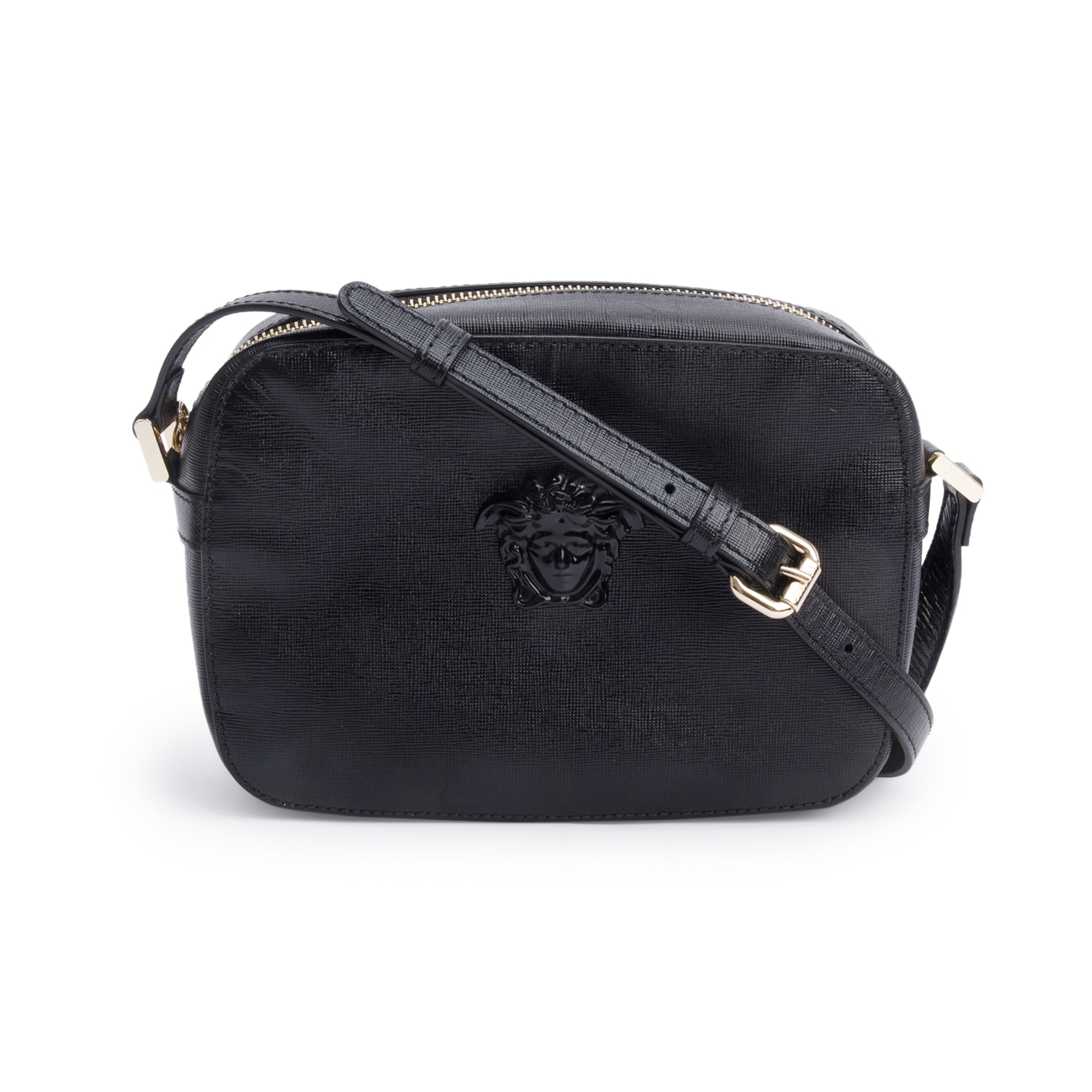 Versace Black Calfskin Leather Palazzo Camera Bag