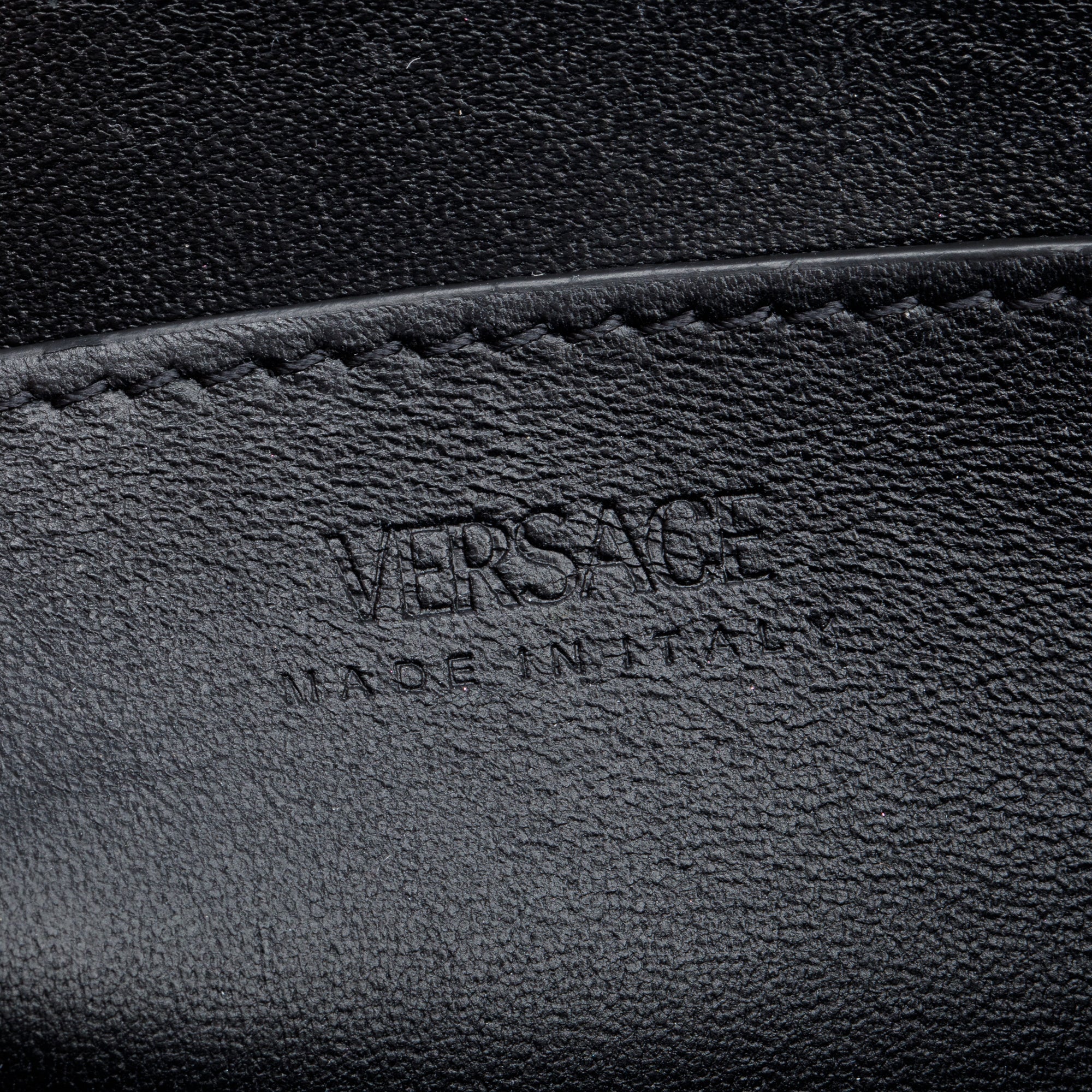 Versace Black Croc-Effect Leather Medium Greca Goddess Shoulder Bag w/ Straps