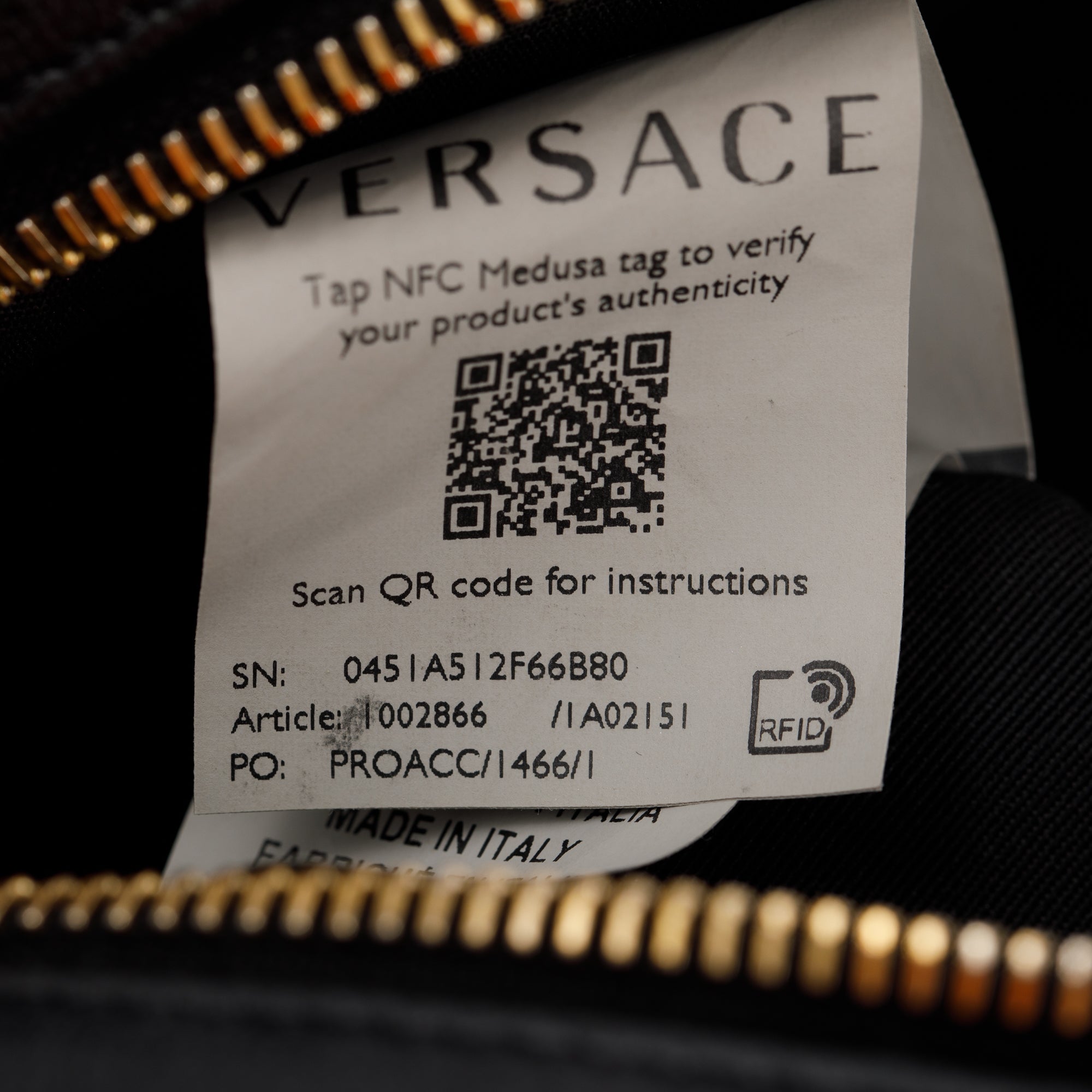 Versace Black Nappa Quilted Leather La Medusa Round Camera Bag