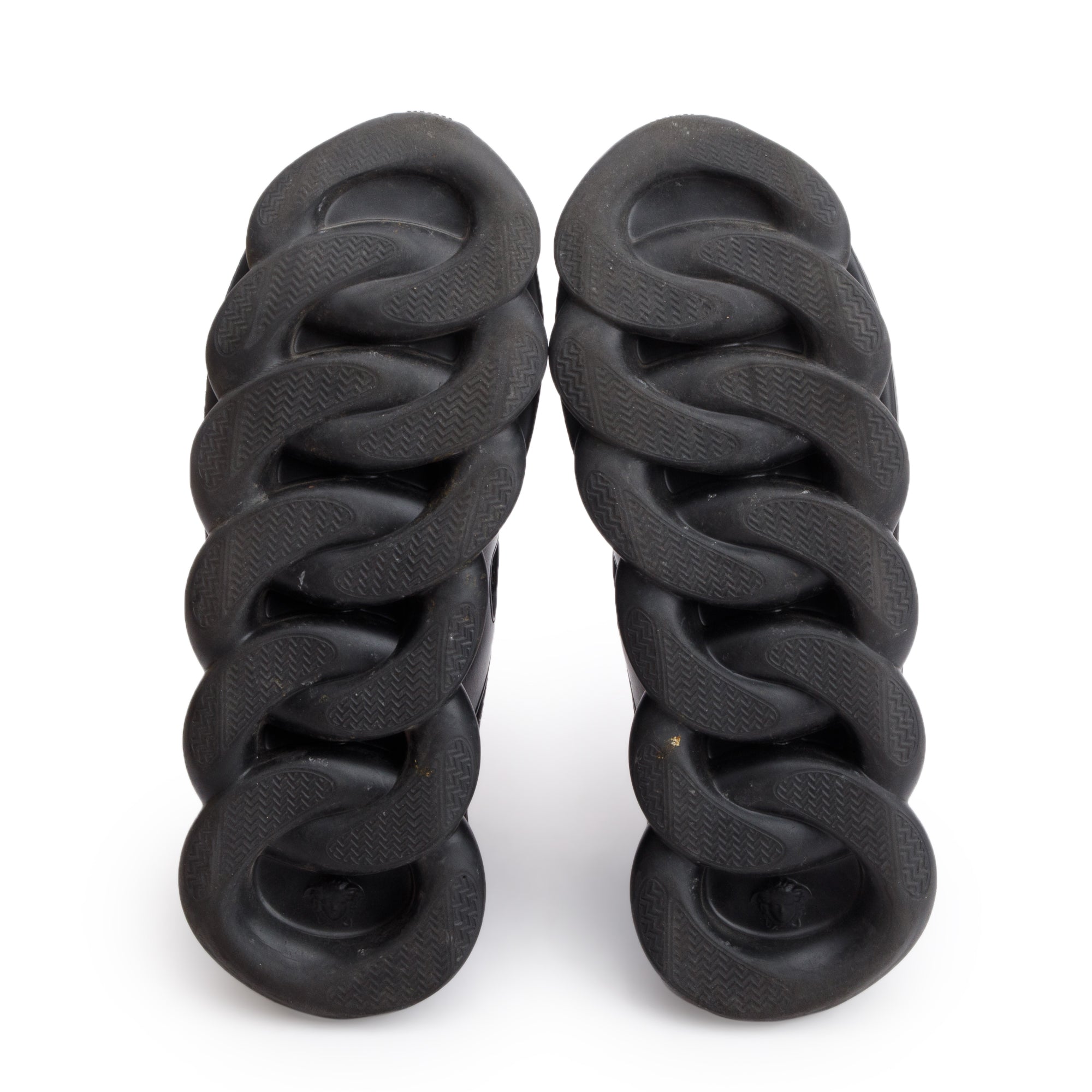 Versace Black Nylon/Leather/Suede Barocco Jacquard Trigreca Sneakers, Size 43.5 w/ Box & Authenticity Card