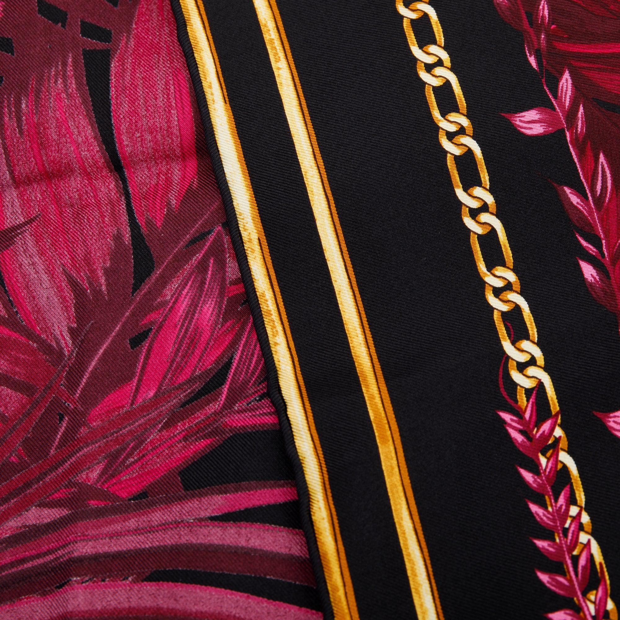 Versace Black Panther Jungle Silk Scarf