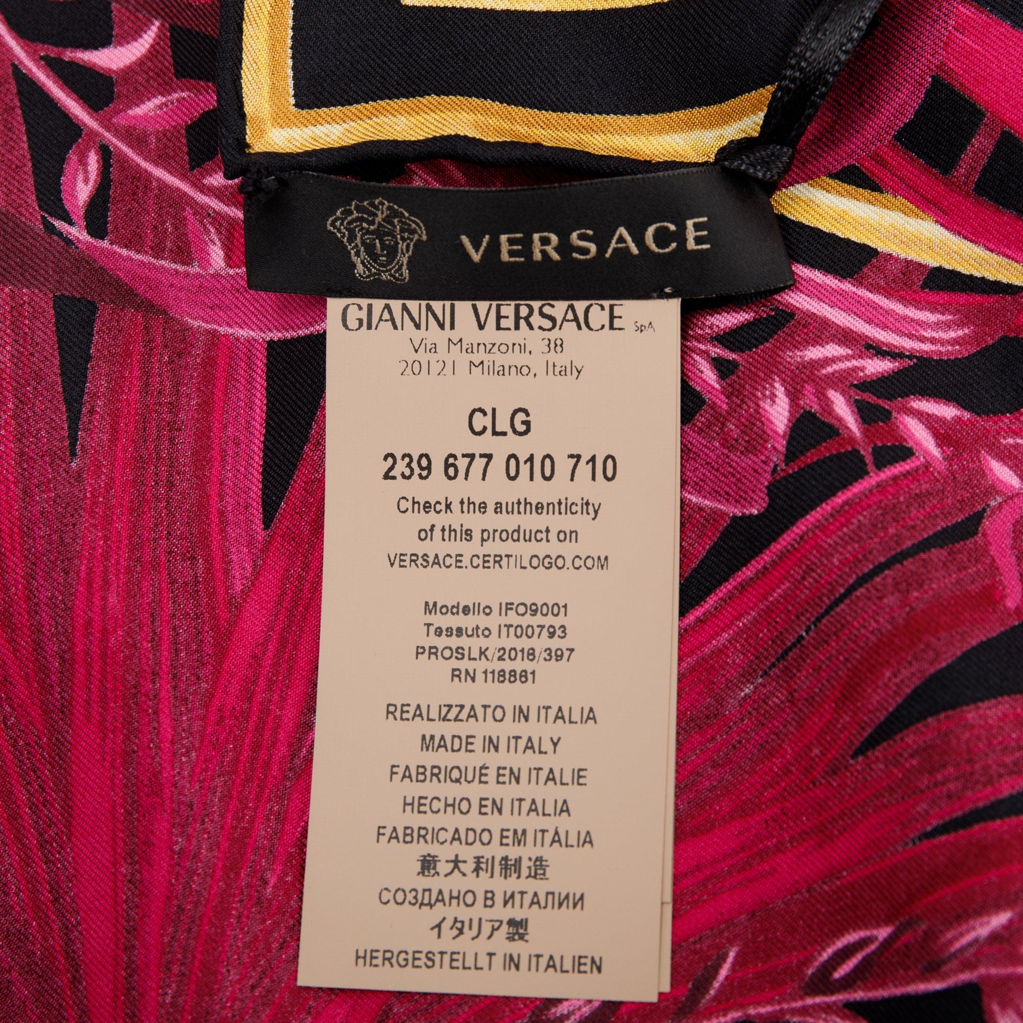 Versace Black Panther Jungle Silk Scarf