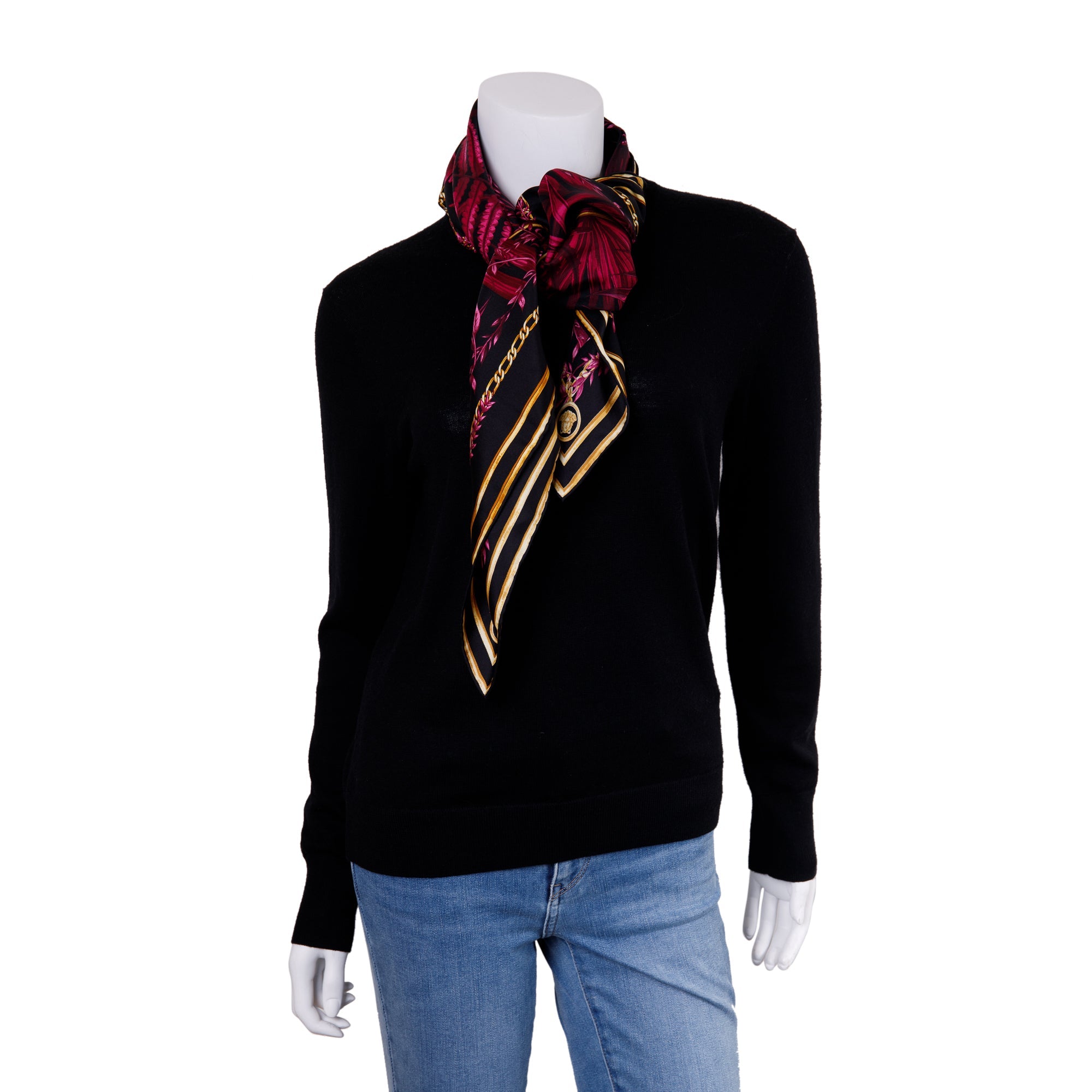 Versace Black Panther Jungle Silk Scarf