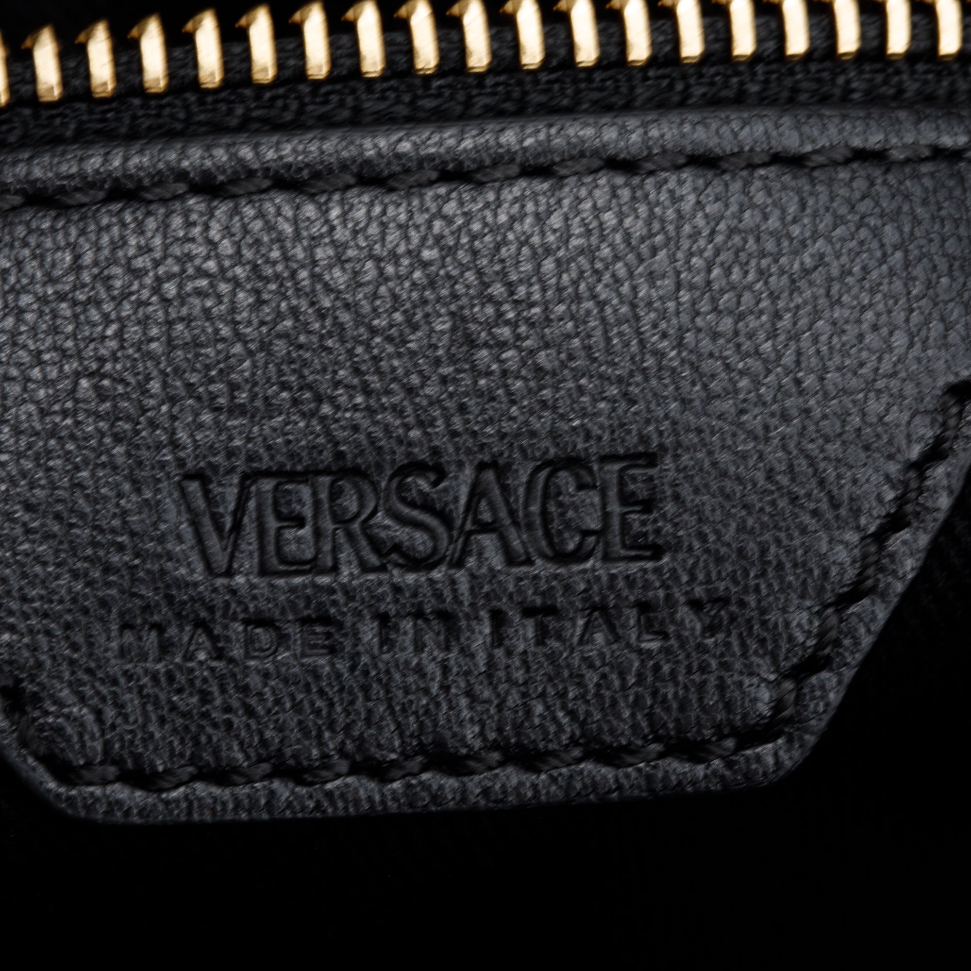 Versace Black Quilted Calfskin Leather Small Greca Tote Bag w/ Strap