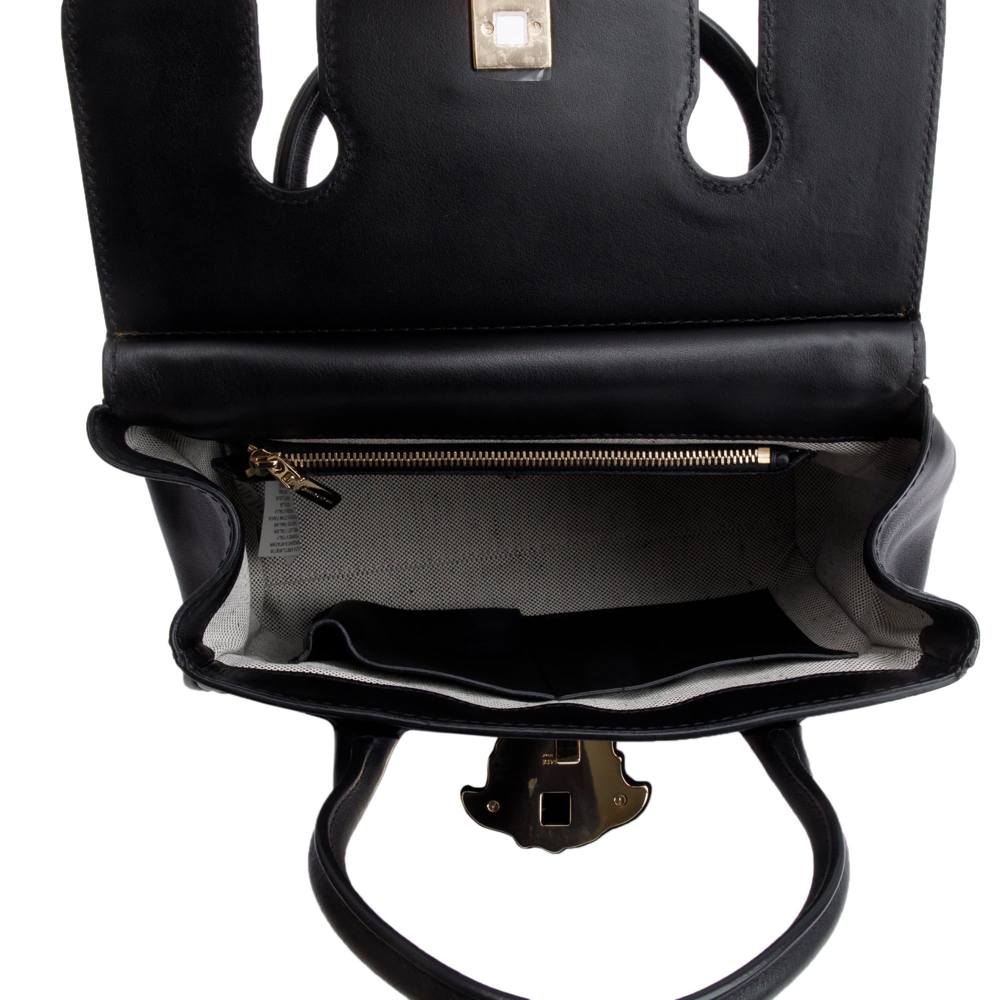 Versace Black Saffiano Leather Palazzo Empire Handle Bag w/ Strap