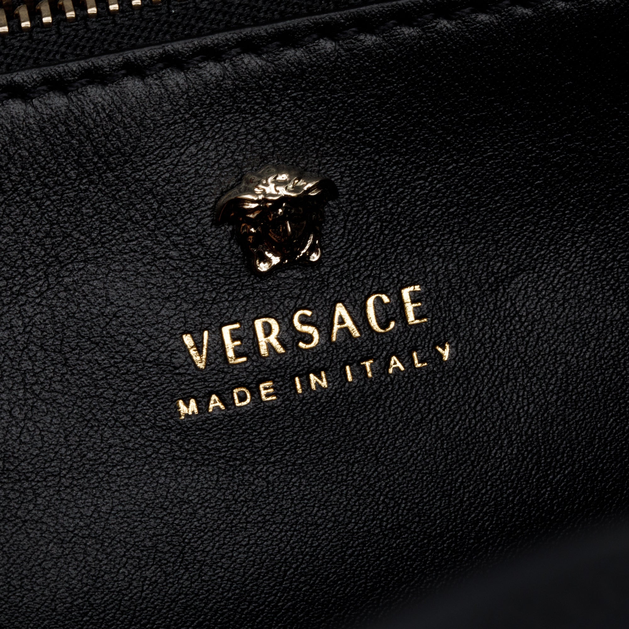 Versace Black Saffiano Leather Palazzo Empire Handle Bag w/ Strap