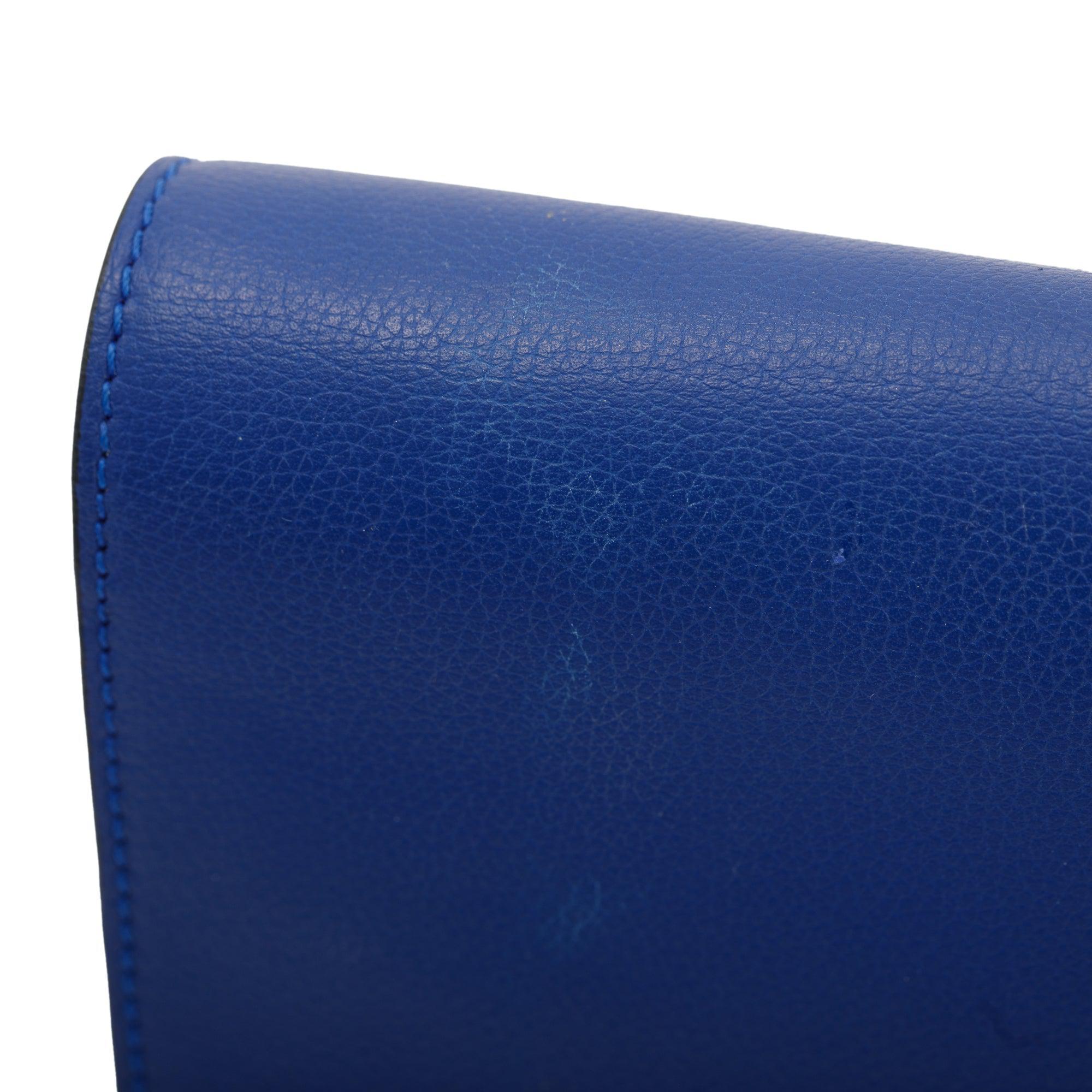 Versace Blue Calfskin Leather La Medusa Crossbody Bag w/ Authenticity Card