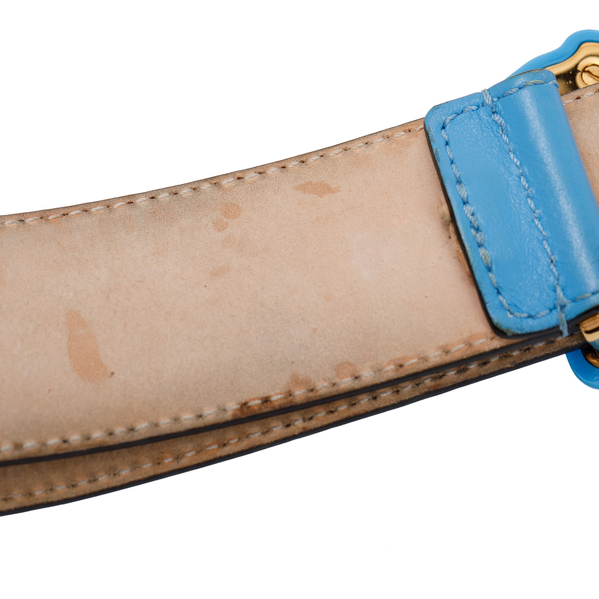 Versace Blue Classic Medusa Leather Belt