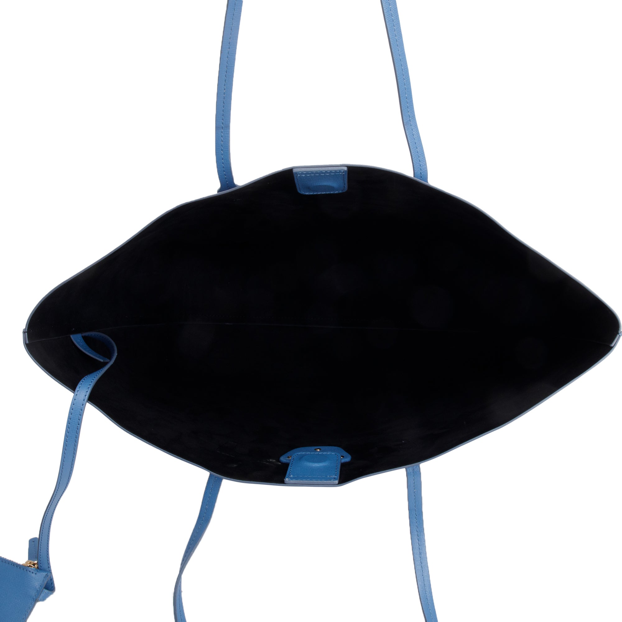 Versace Blue Leather Medusa Tote Bag w/ Pouch