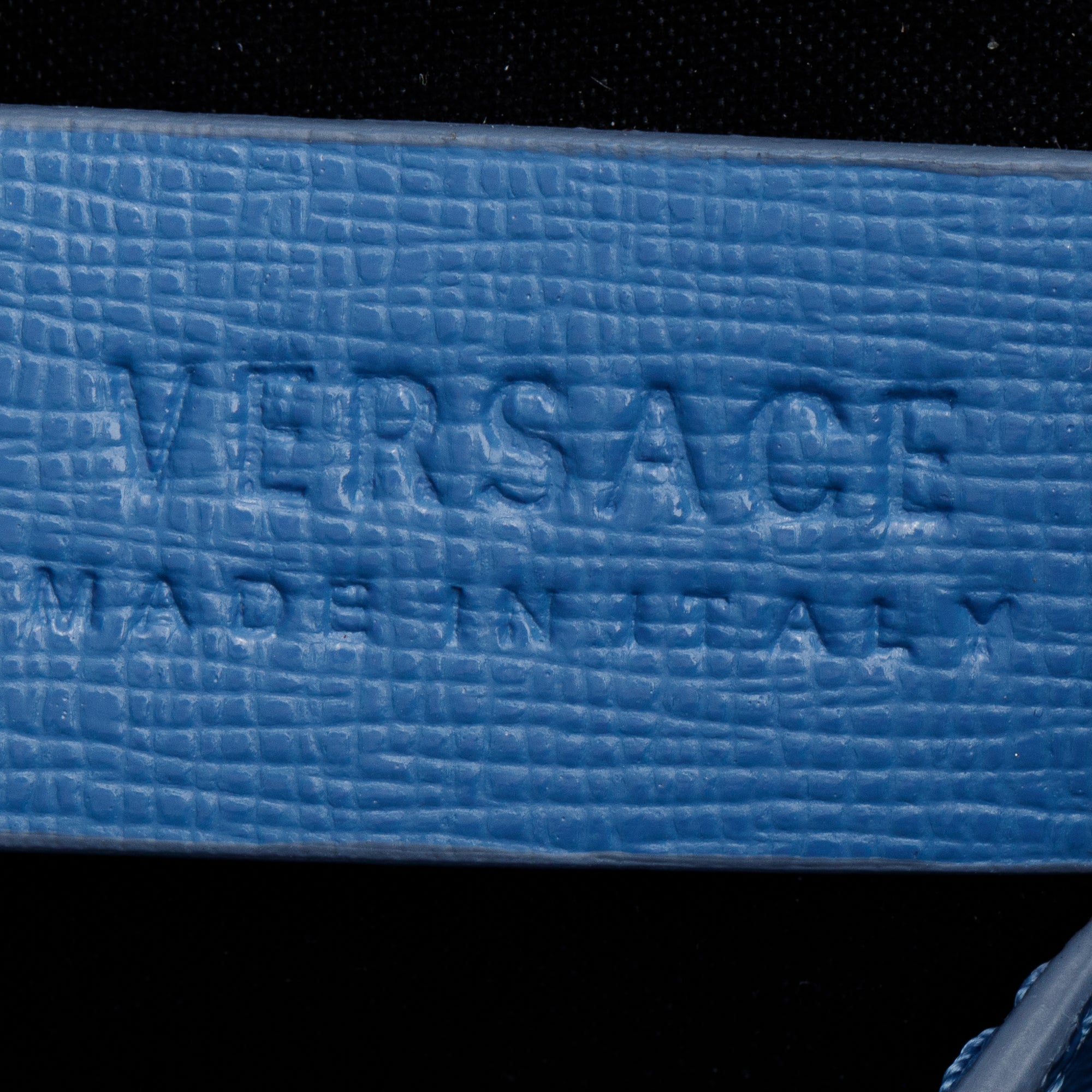 Versace Blue Leather Medusa Tote Bag w/ Pouch