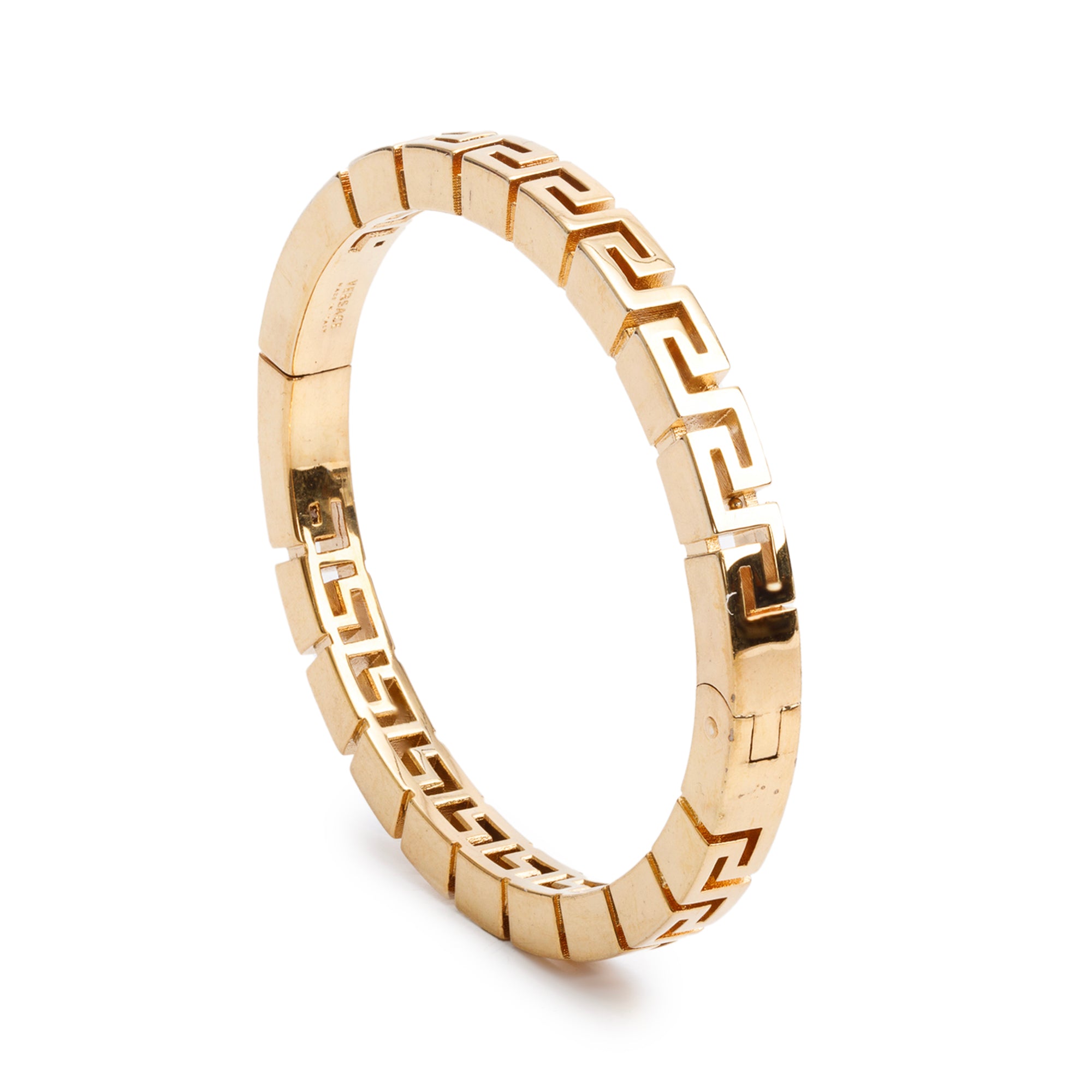 Versace Gold-Plated Greca Bangle Bracelet