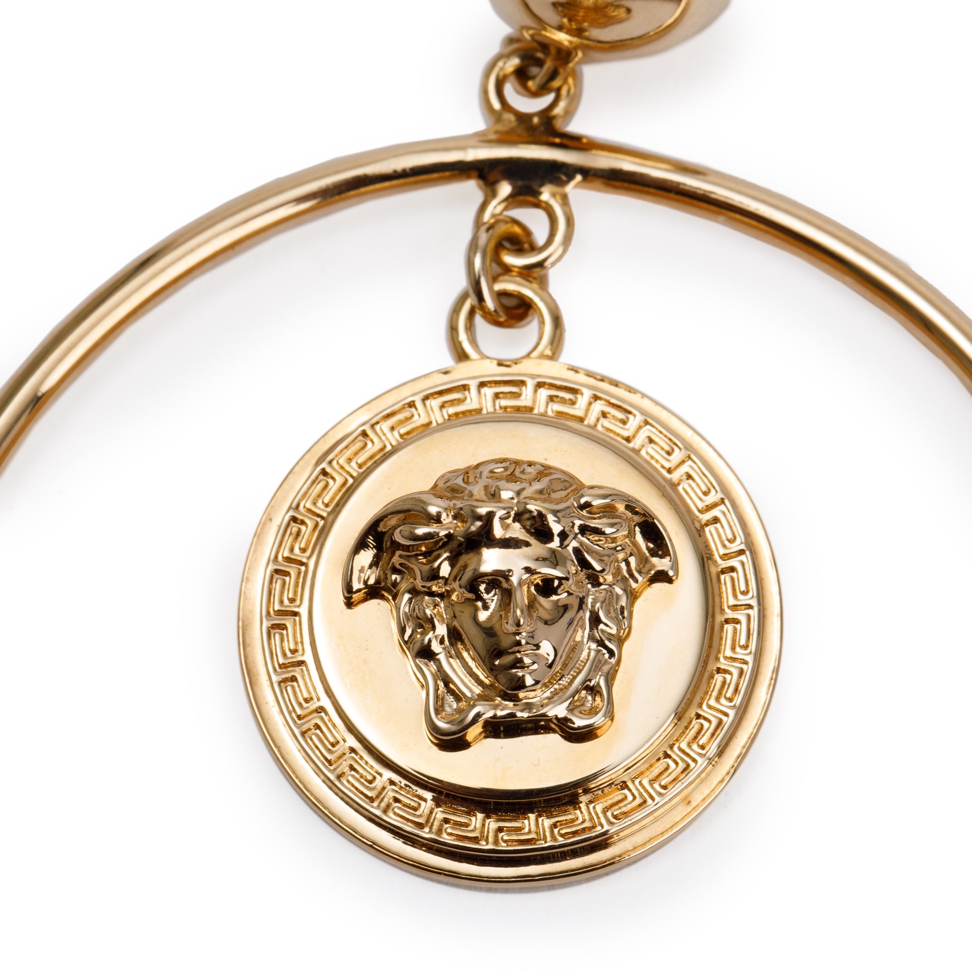 Versace Gold Plated Medusa Large Hoop Earrings