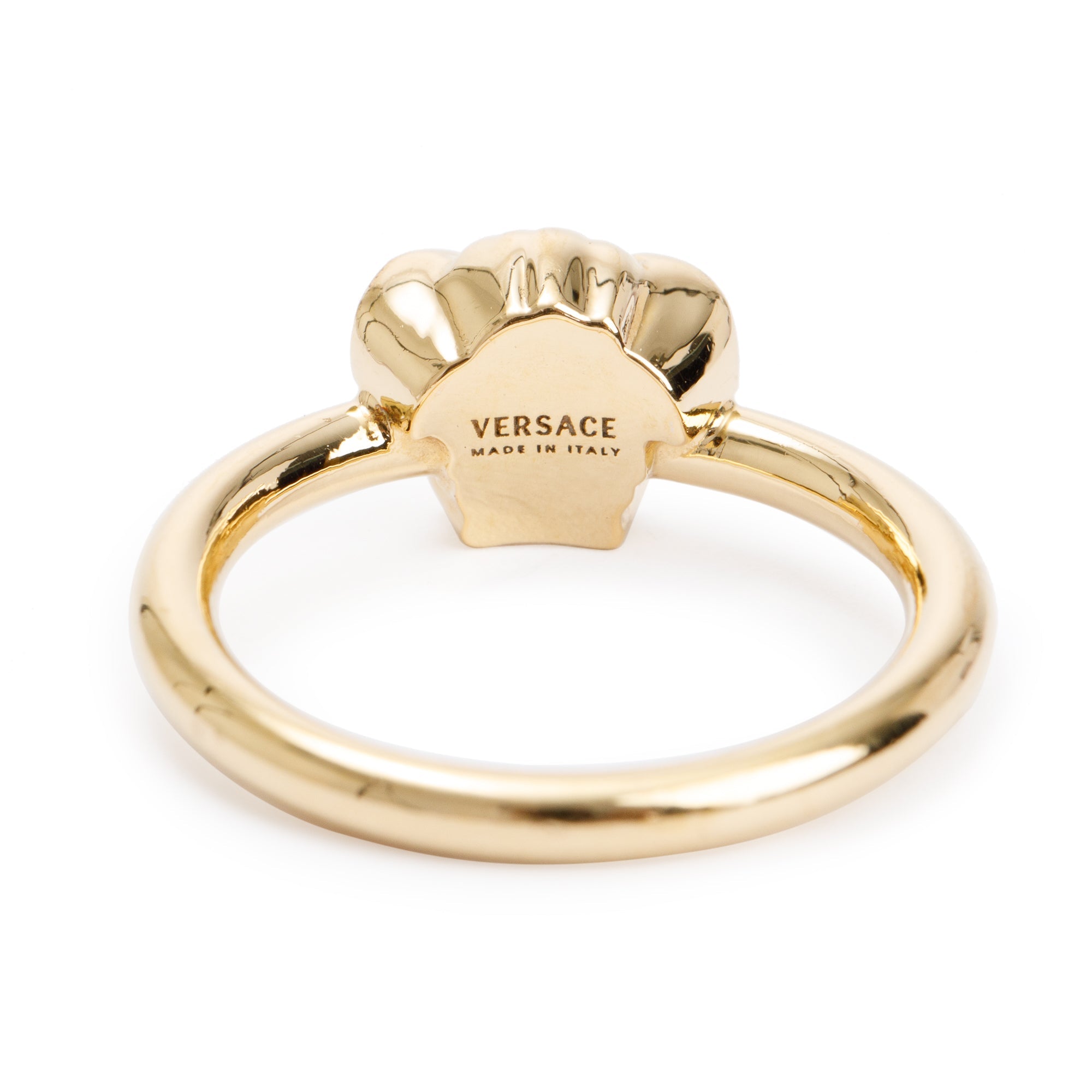 Versace Gold-Plated Metal La Medusa Cocktail Ring, Size 8
