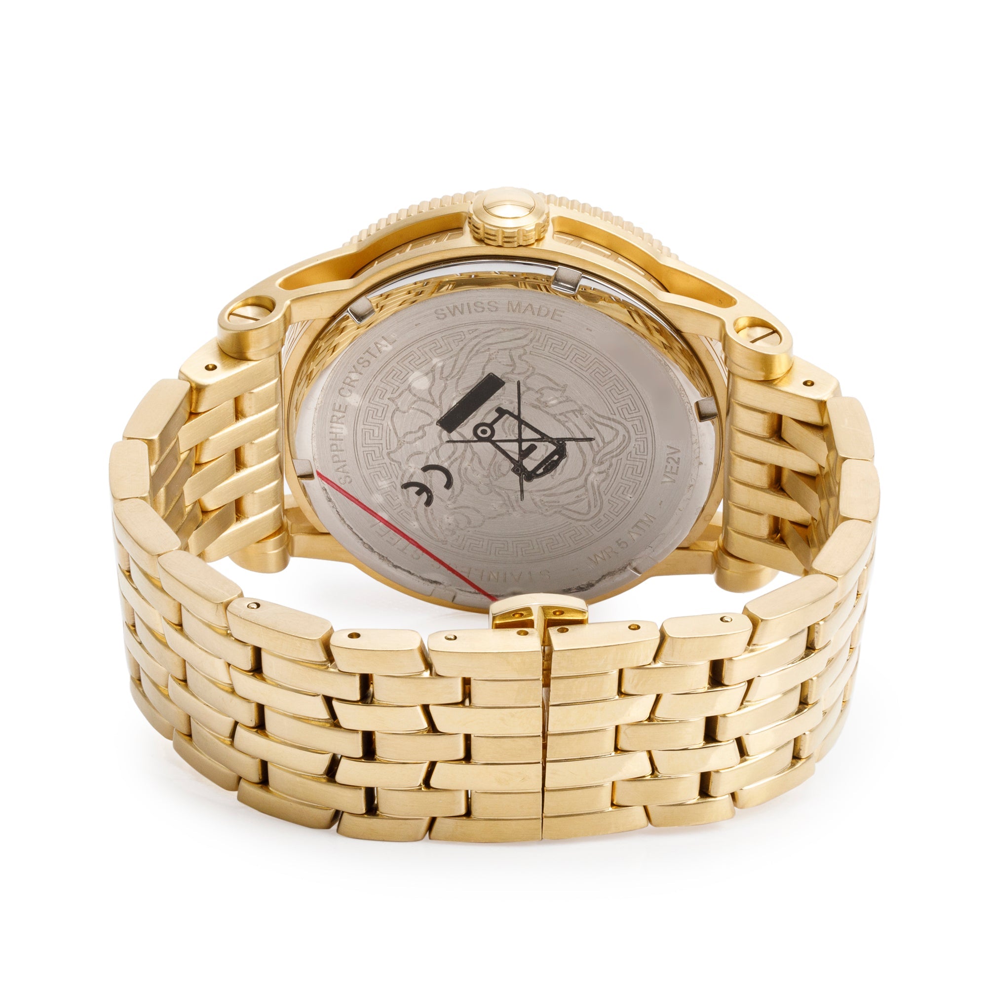 Versace Gold-Plated Stainless Steel V-Palazzo 43 MM Quartz Watch w/ Box