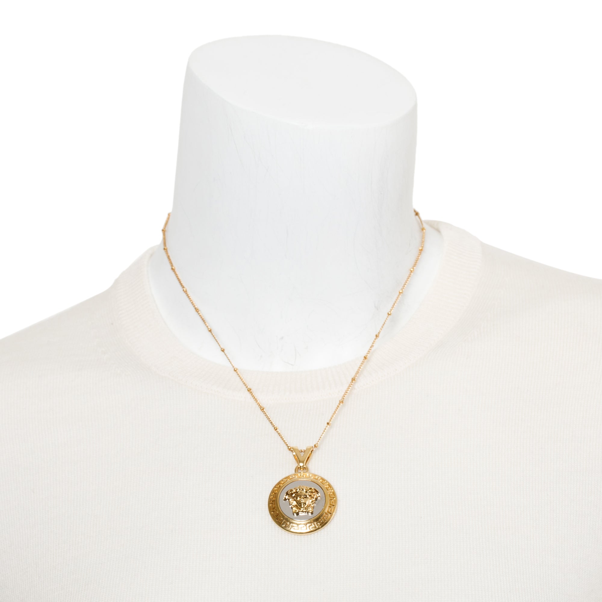 Versace Gold & Silver Plated Medusa Pendant Necklace