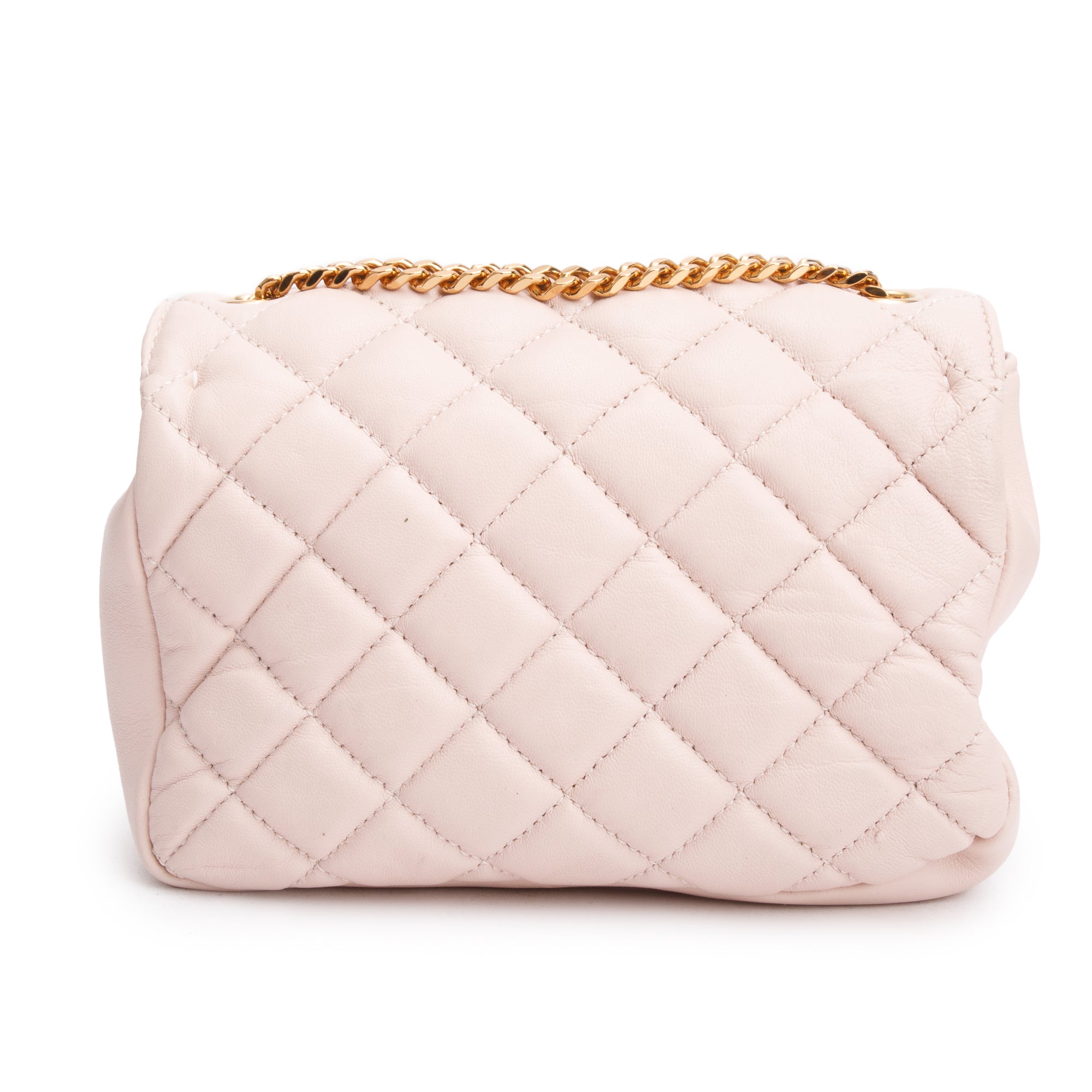 Versace Light Pink Quilted Nappa Leather Medusa Chain Crossbody Bag