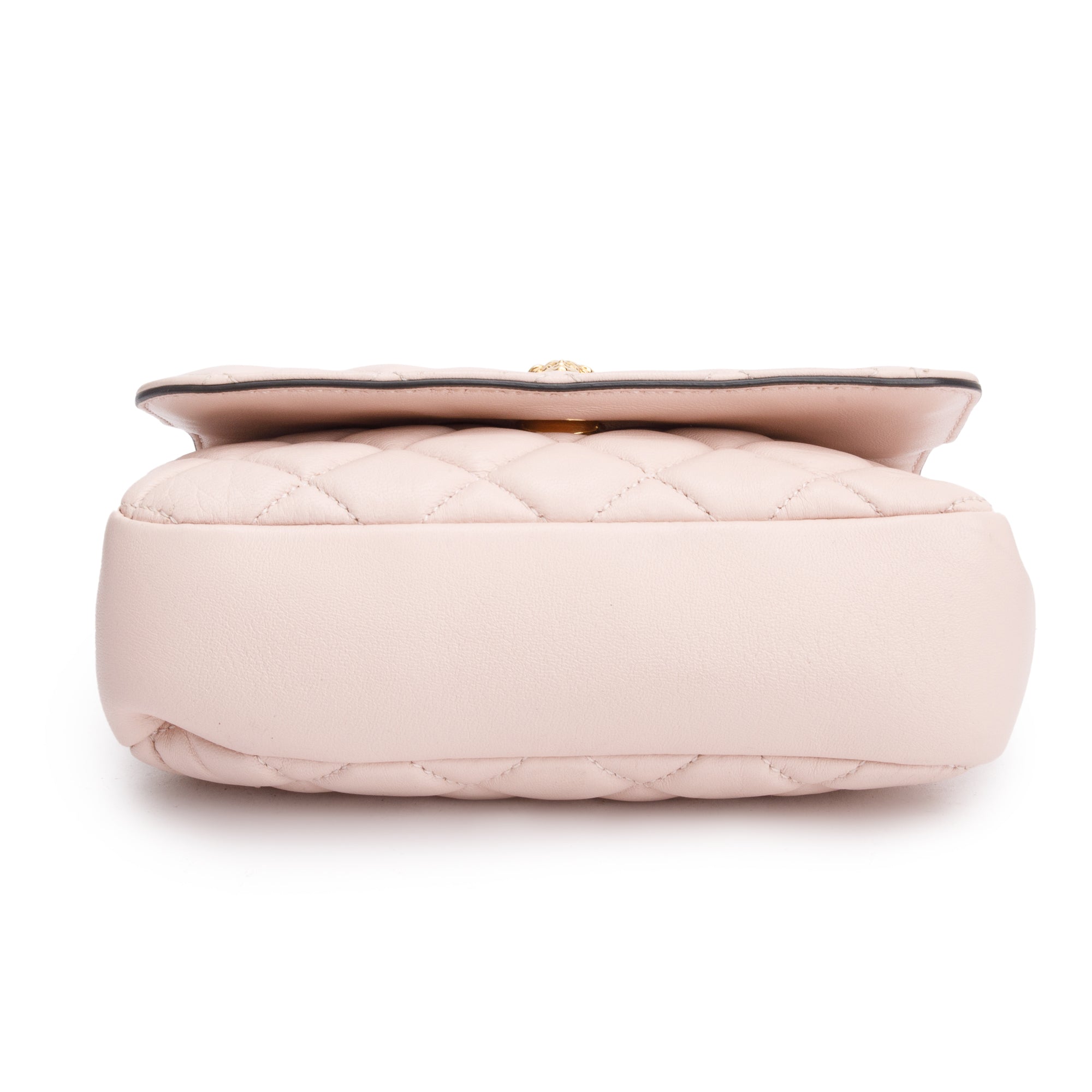 Versace Light Pink Quilted Nappa Leather Medusa Chain Crossbody Bag