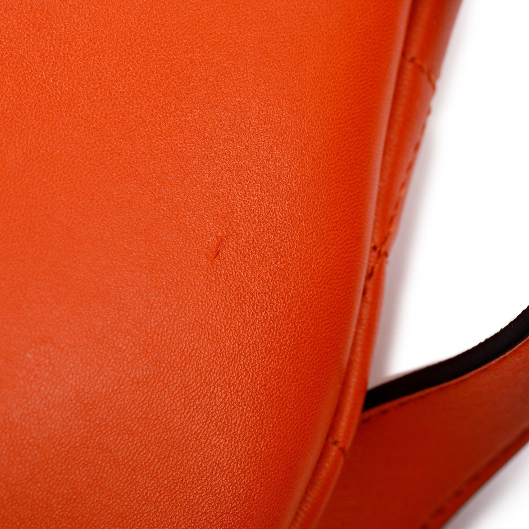 Versace Orange Quilted Leather Medusa Waist Bag