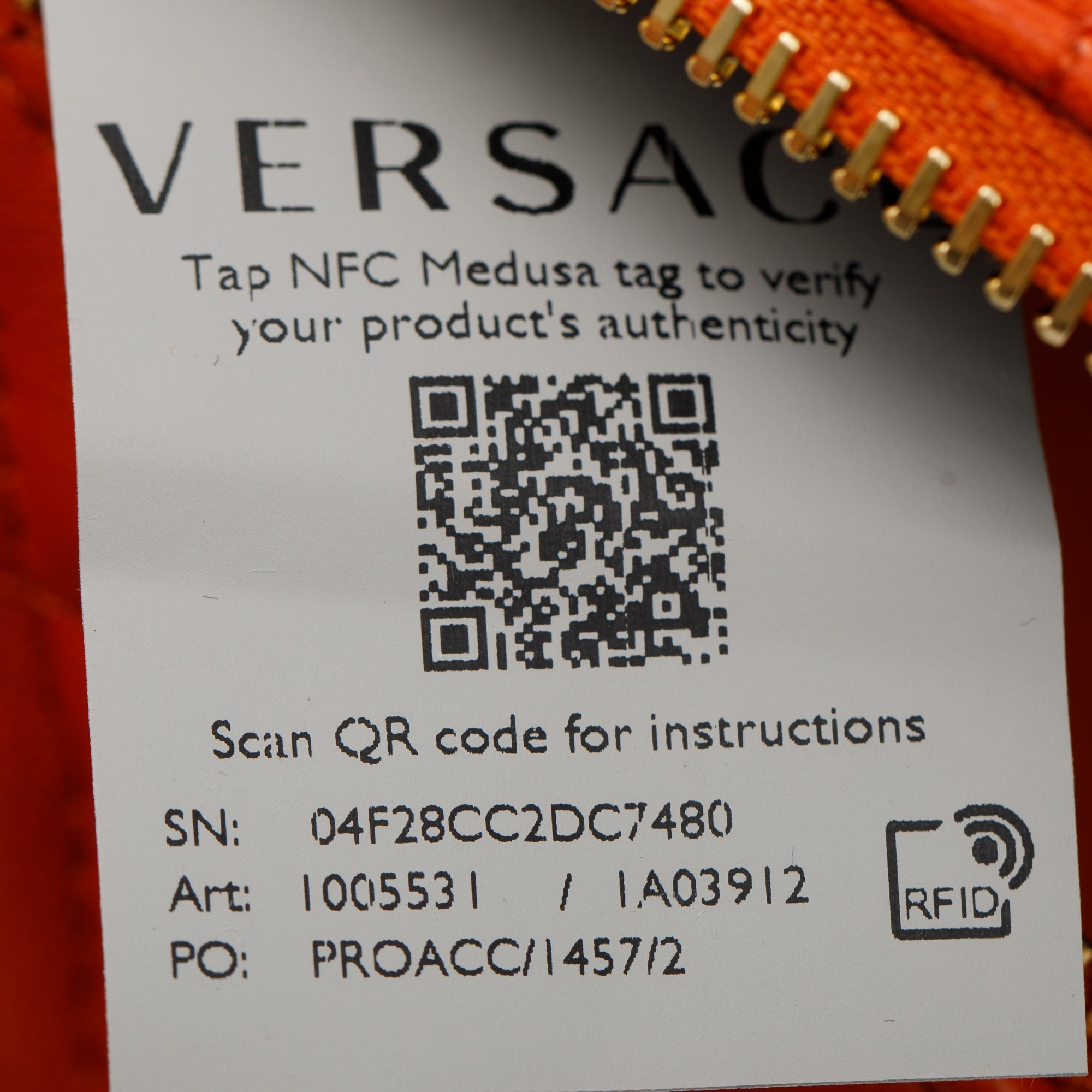 Versace Orange Quilted Leather Medusa Waist Bag