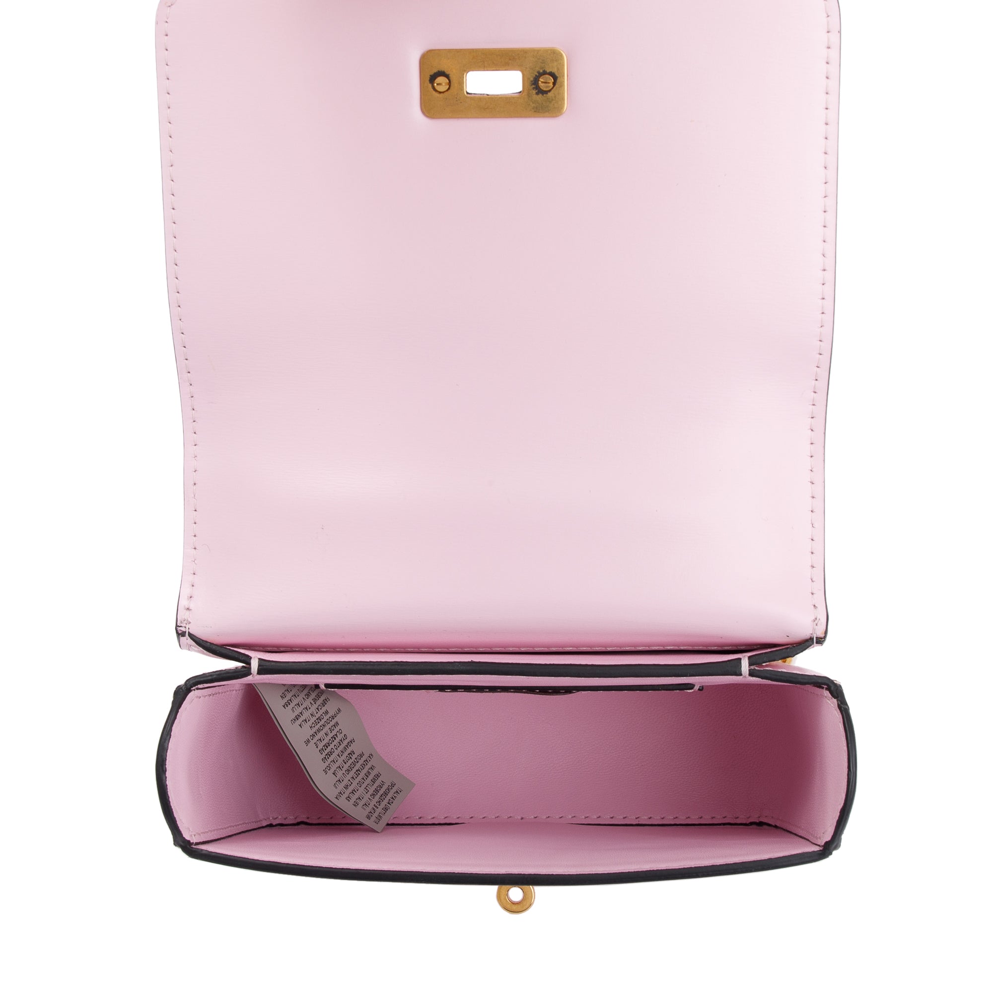 Versace Pink Calfskin Leather Medallion Tribute Shoulder Bag