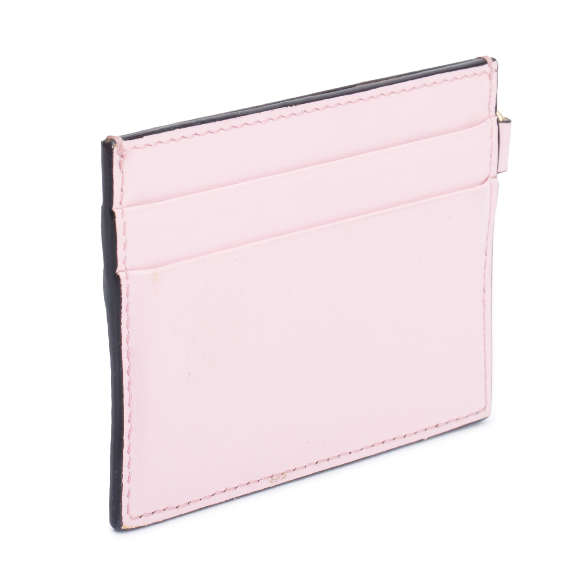 Versace Pink Leather Logo Key Card Holder w/ Box