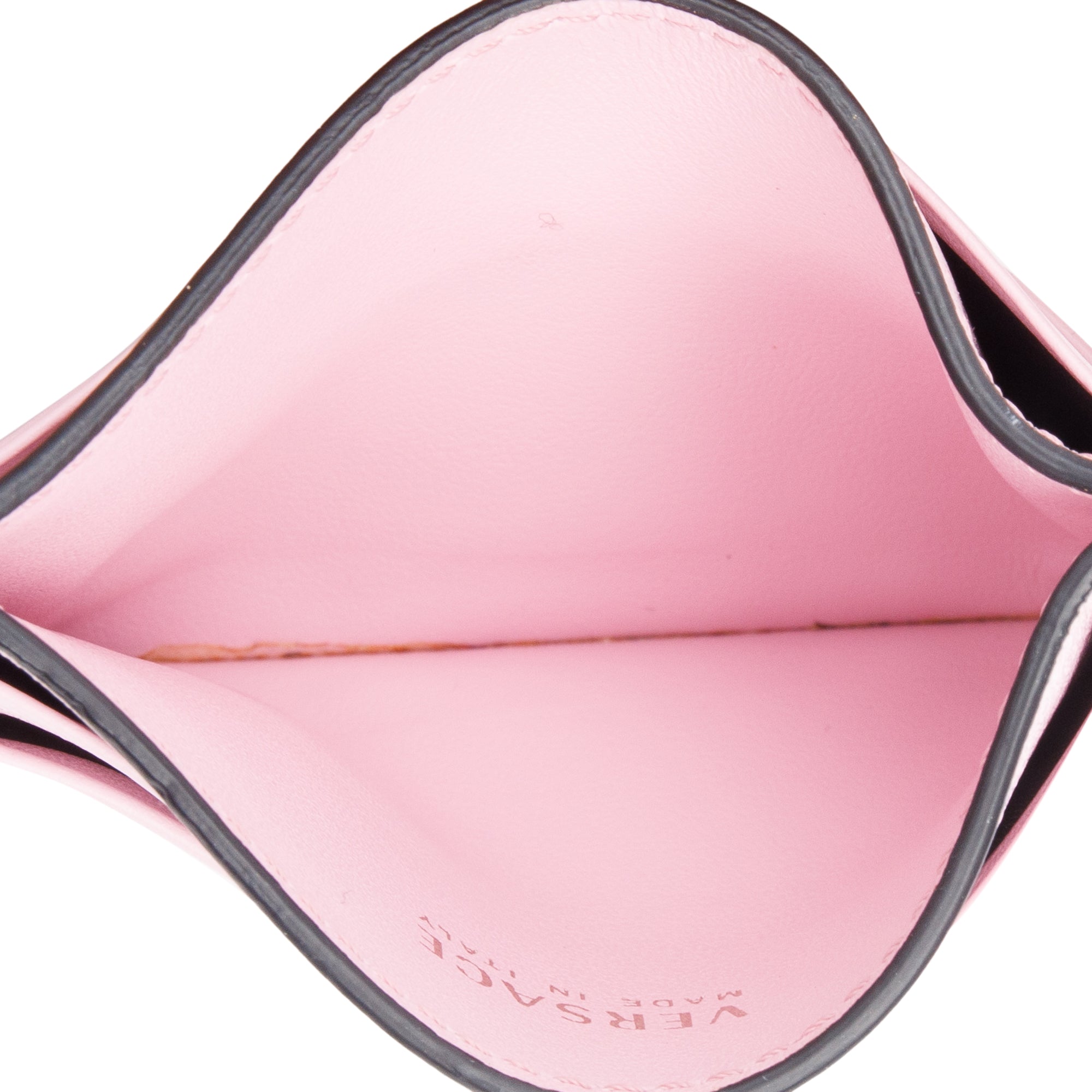 Versace Pink Leather Logo Key Card Holder w/ Box