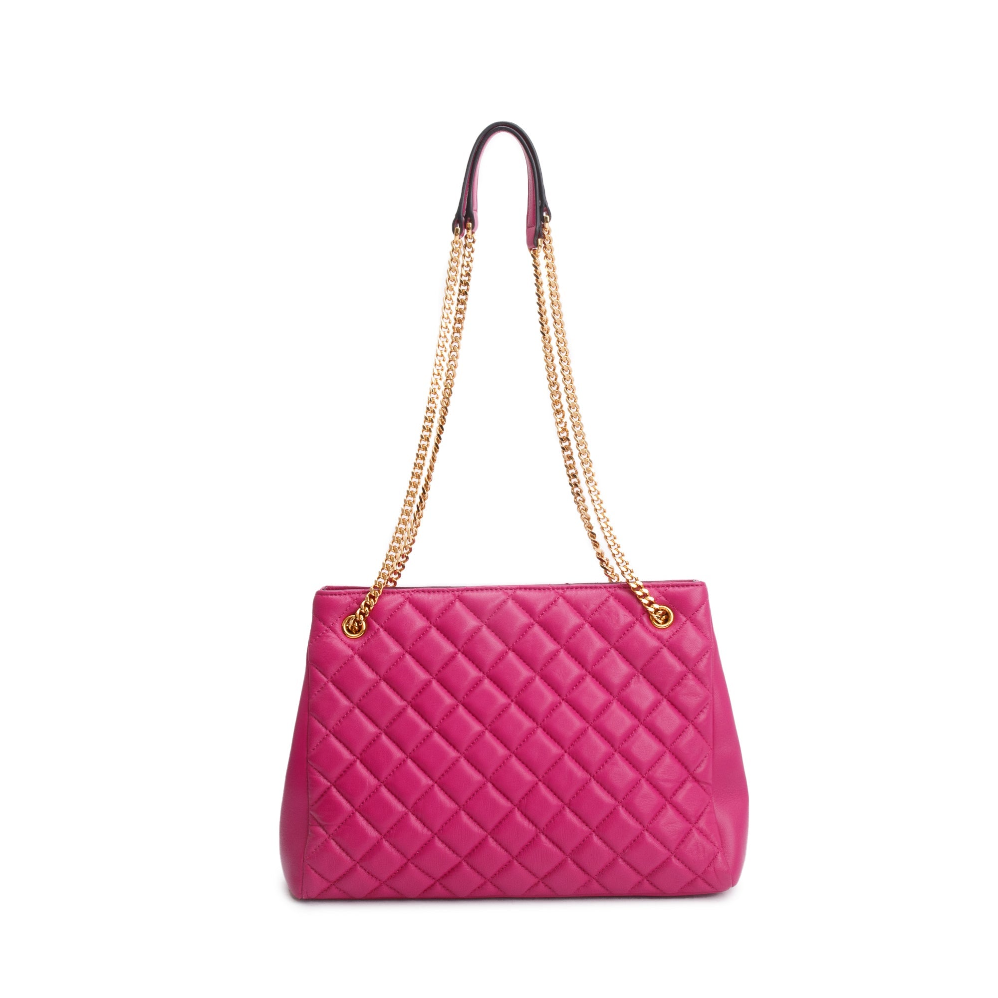 Versace Pink Quilted Calfskin Leather La Medusa Chain Shoulder Bag