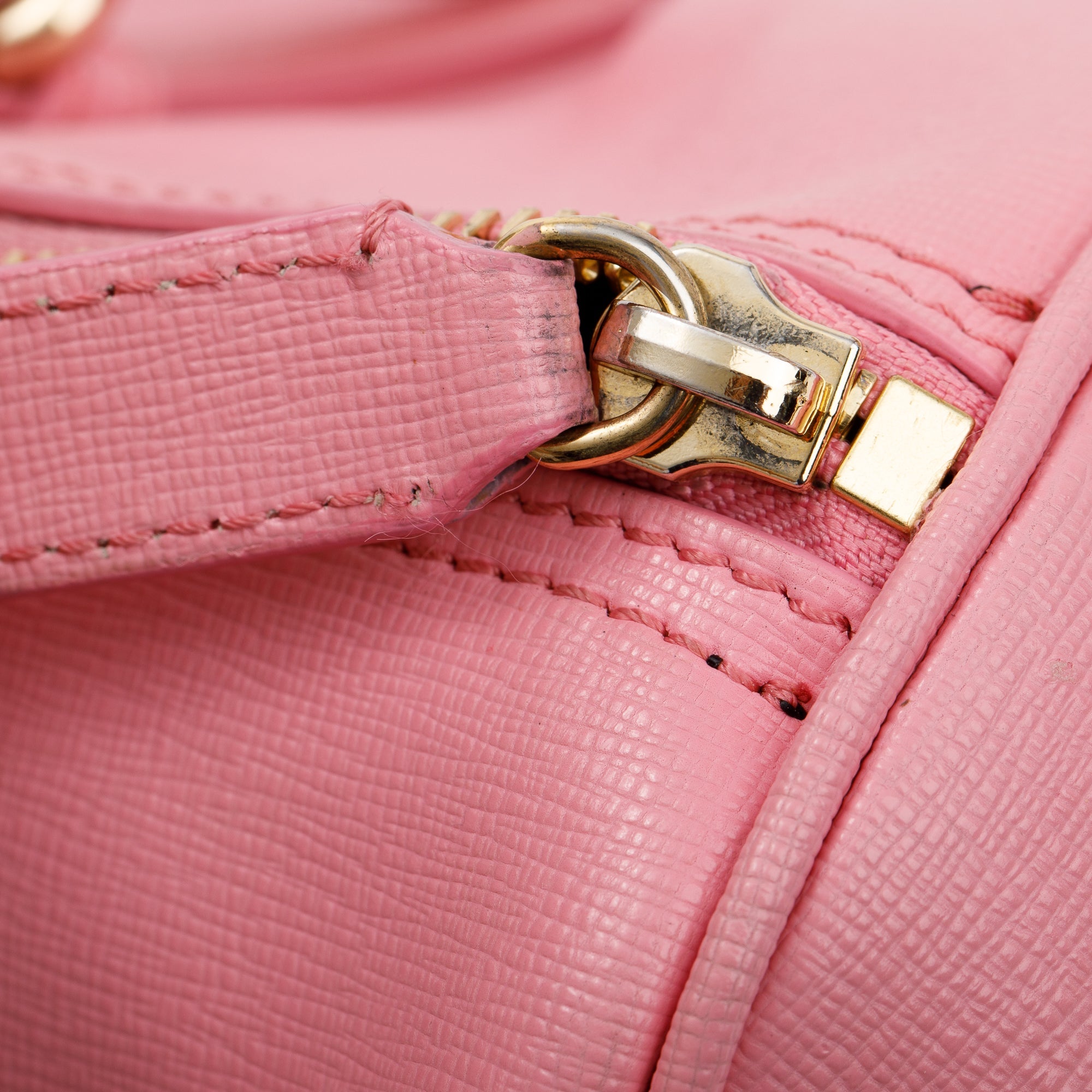 Versace Pink Saffiano Leather Palazzo Medusa Large Boston Bag