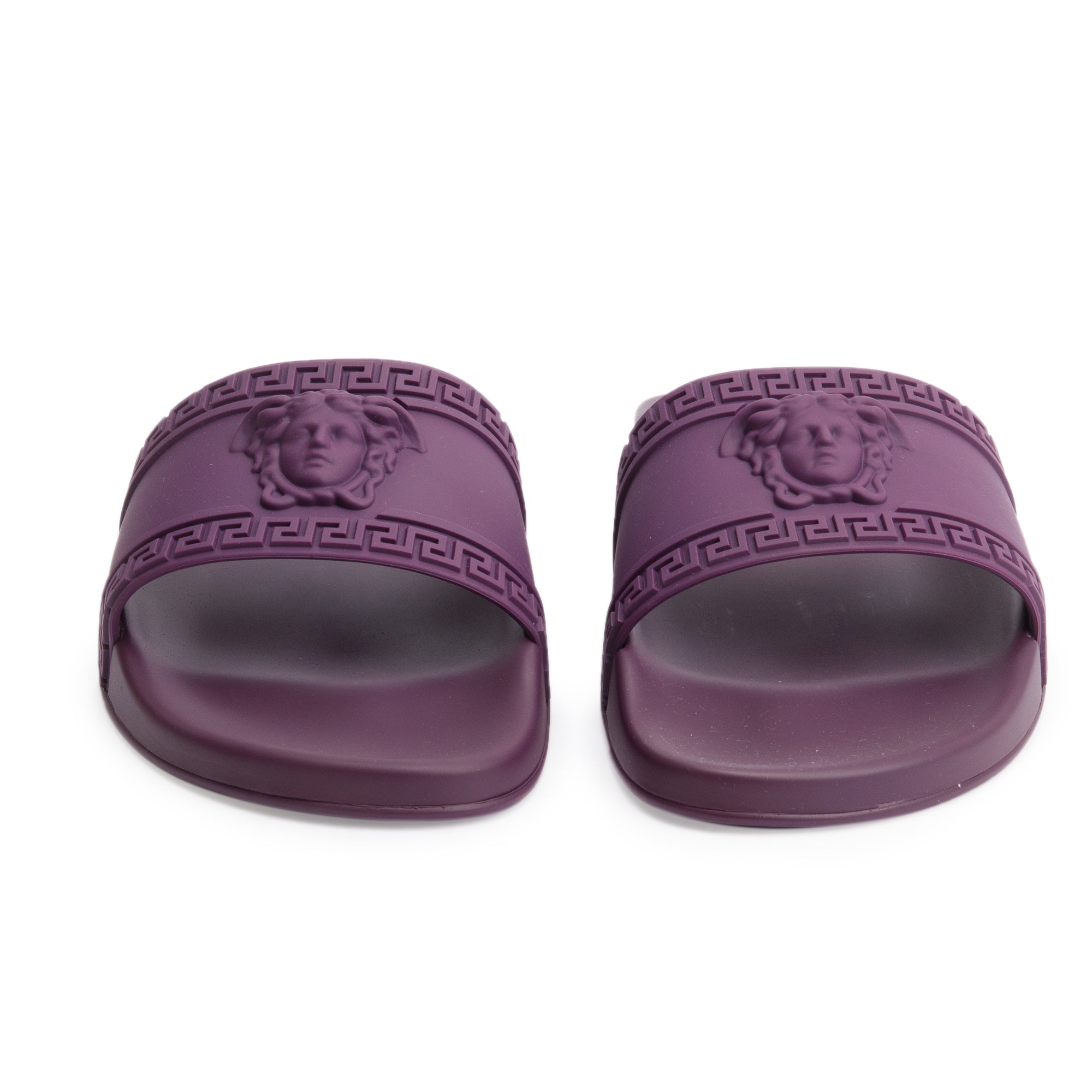 Versace Purple Rubber Palazzo Pool Slides, Size 45 w/ Box & Authenticity Card