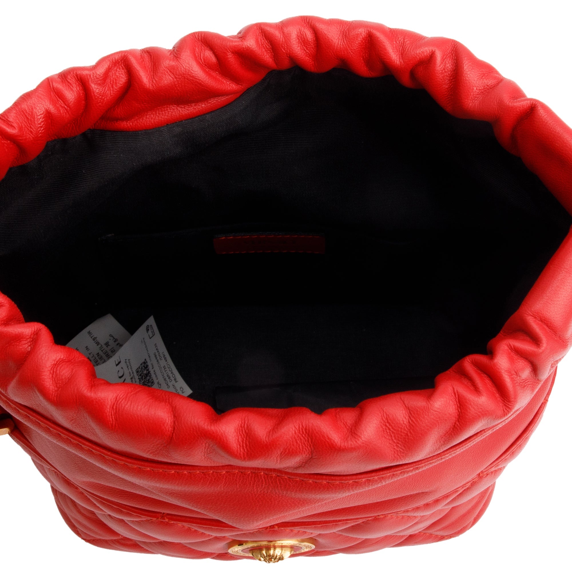 Versace Red Quilted Nappa Leather Small Medusa Drawstring Bucket Bag