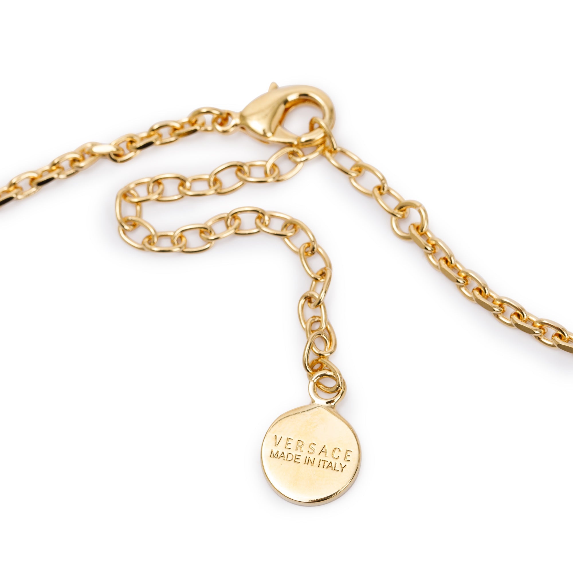 Versace Silver & Gold Plated Octagon Medusa Pendant Necklace