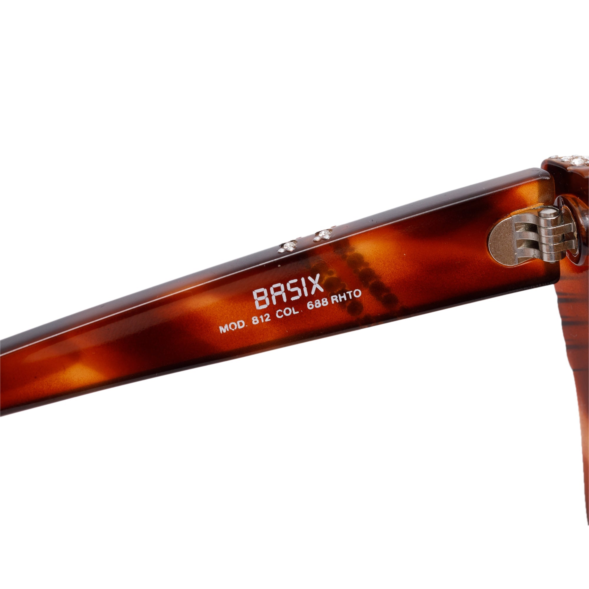 Versace Vintage Havana Acetate Crystal Basix 812 Wayfarer Sunglasses w/ Case