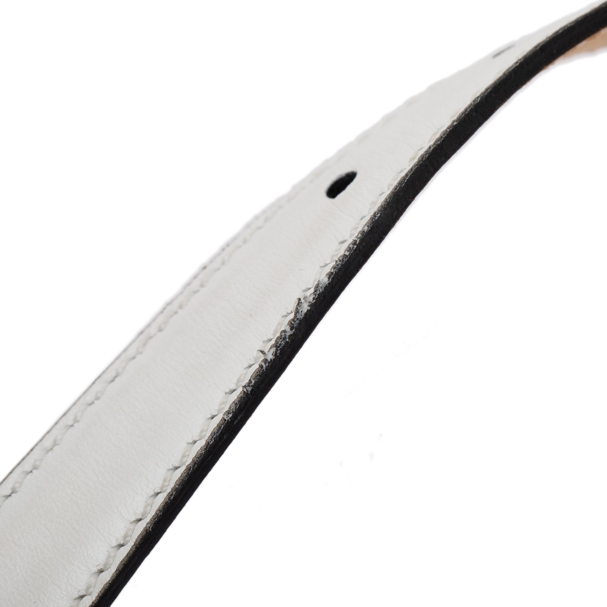 Versace White Calfskin Leather Barocco Medusa Buckle Leather Belt 105 42