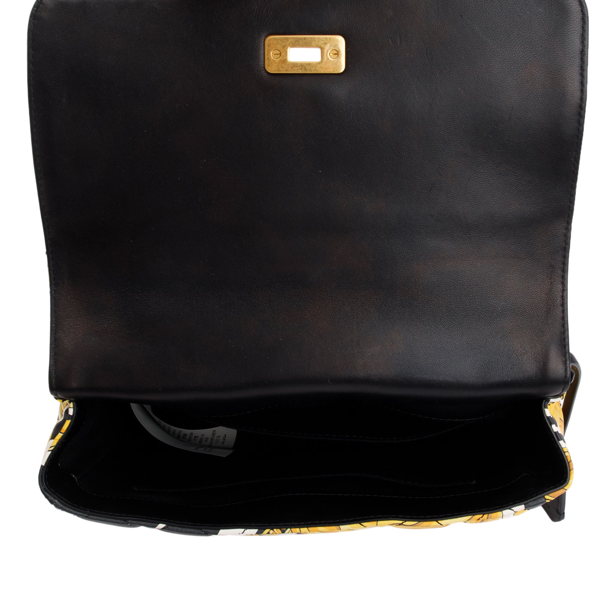 Versace Yellow Multicolor Barocco Print Quilted Leather Icon Shoulder Bag