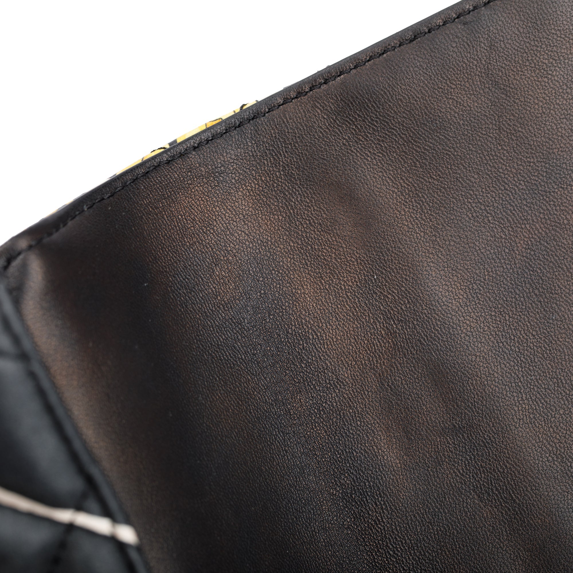 Versace Yellow Multicolor Barocco Print Quilted Leather Icon Shoulder Bag