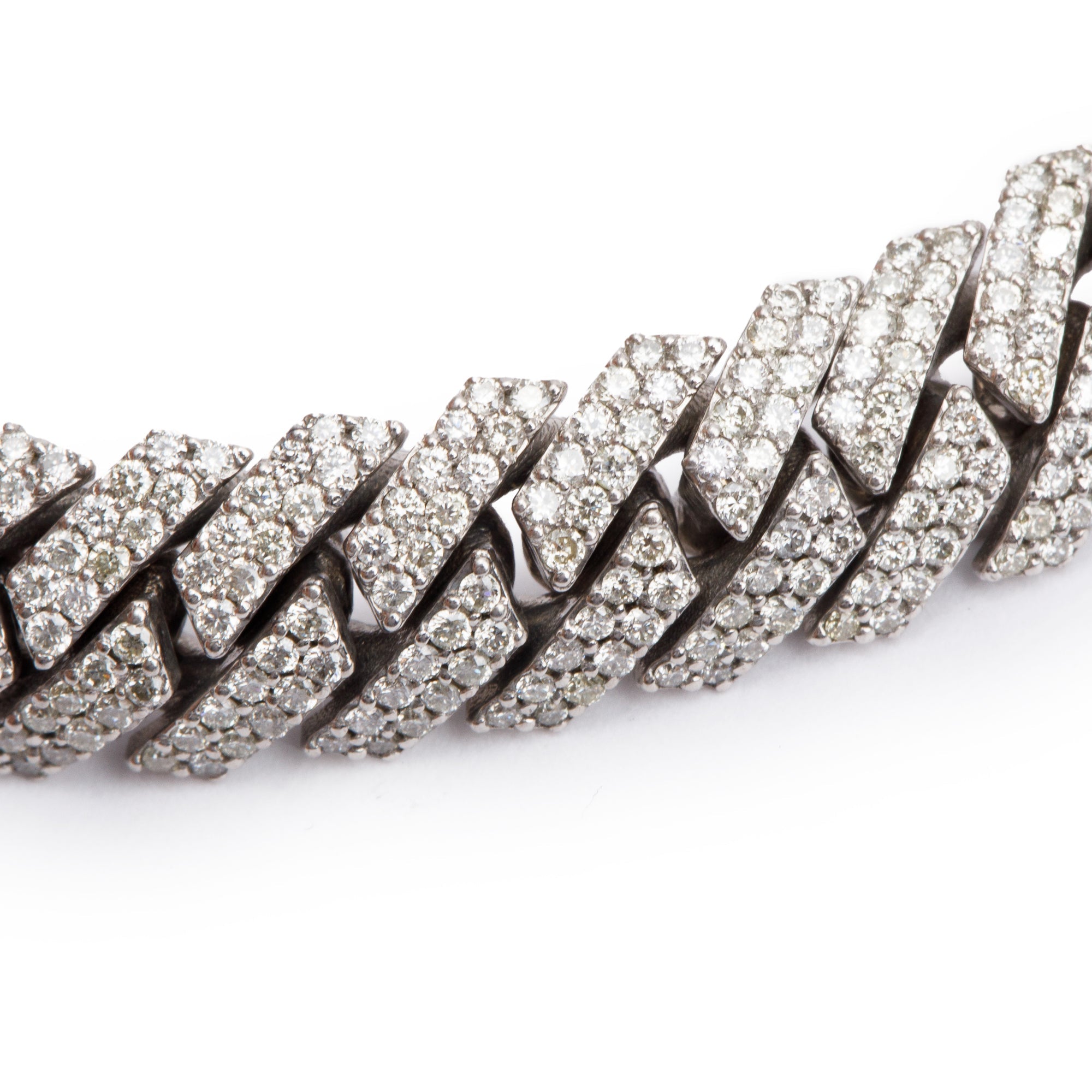 White Carat 10k White Gold 5.50 tcw. Diamond Cuban Link Bracelet
