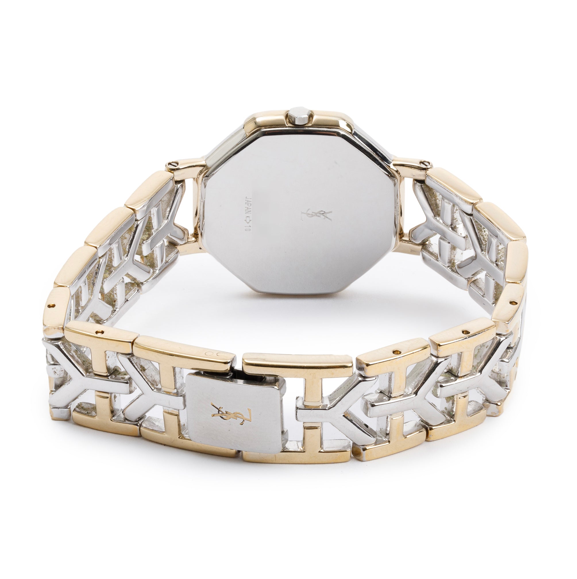 Yves Saint Laurent Two-Tone Stainless Steel Octagon Y Belt 28 MM Watch
