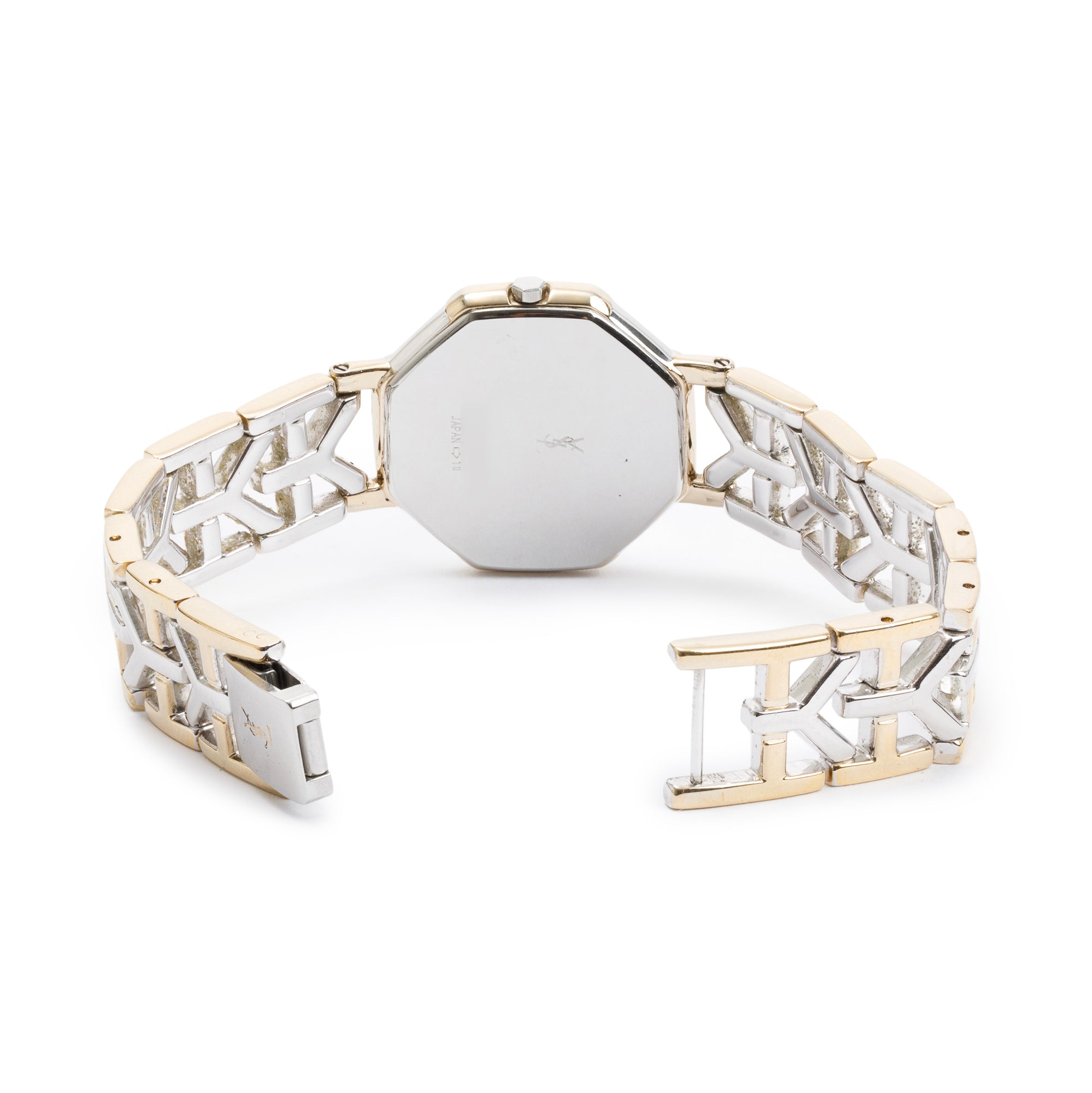 Yves Saint Laurent Two-Tone Stainless Steel Octagon Y Belt 28 MM Watch