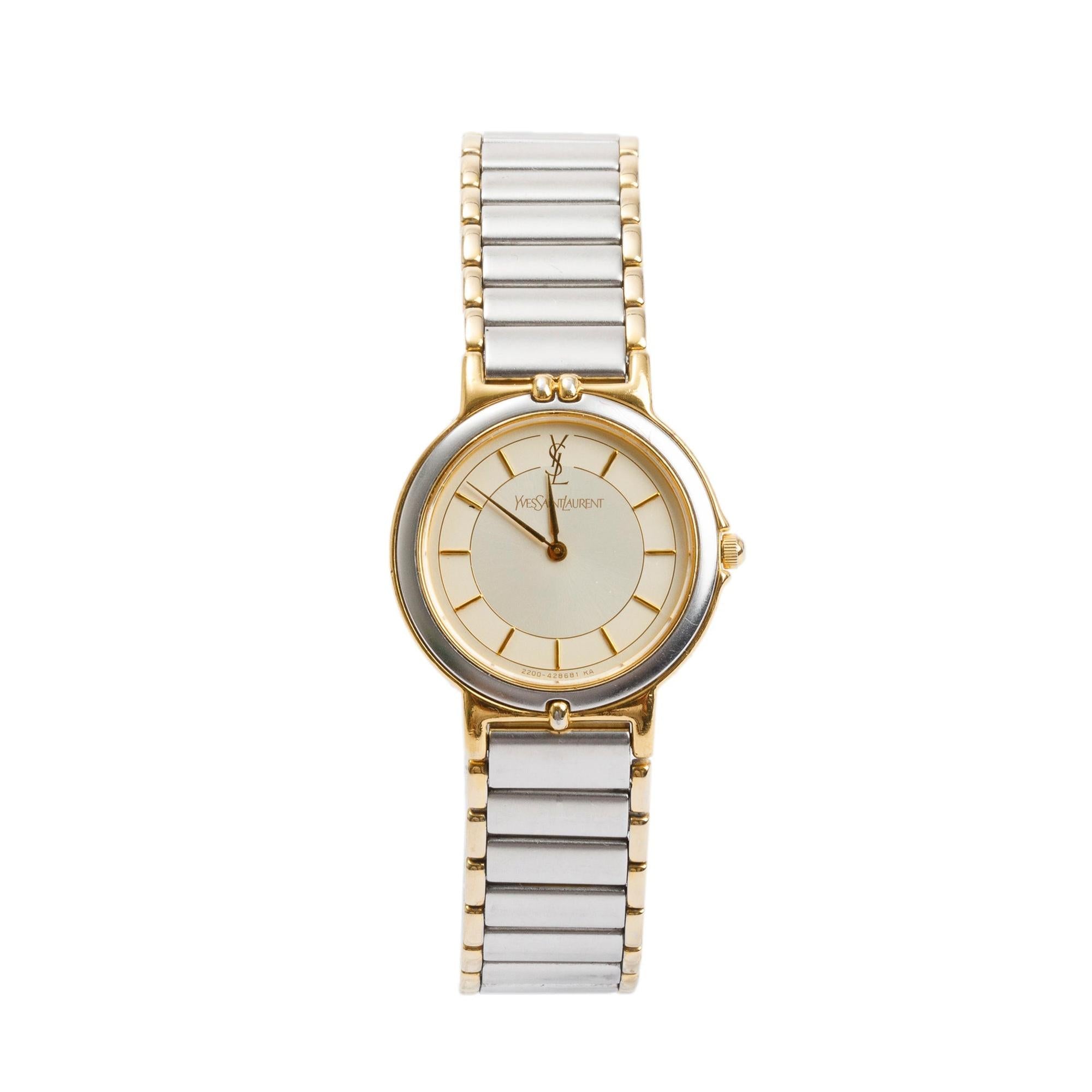 Yves Saint Laurent Two-Tone Stainless Steel Vintage 23.5 MM Watch