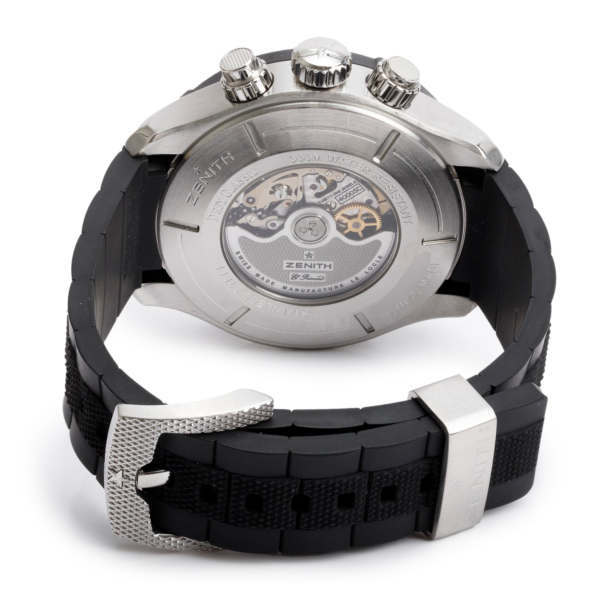 Zenith Stainless Steel Defy Classic El Primero 46.5 MM Chronograph Automatic Watch w/ Box & Papers