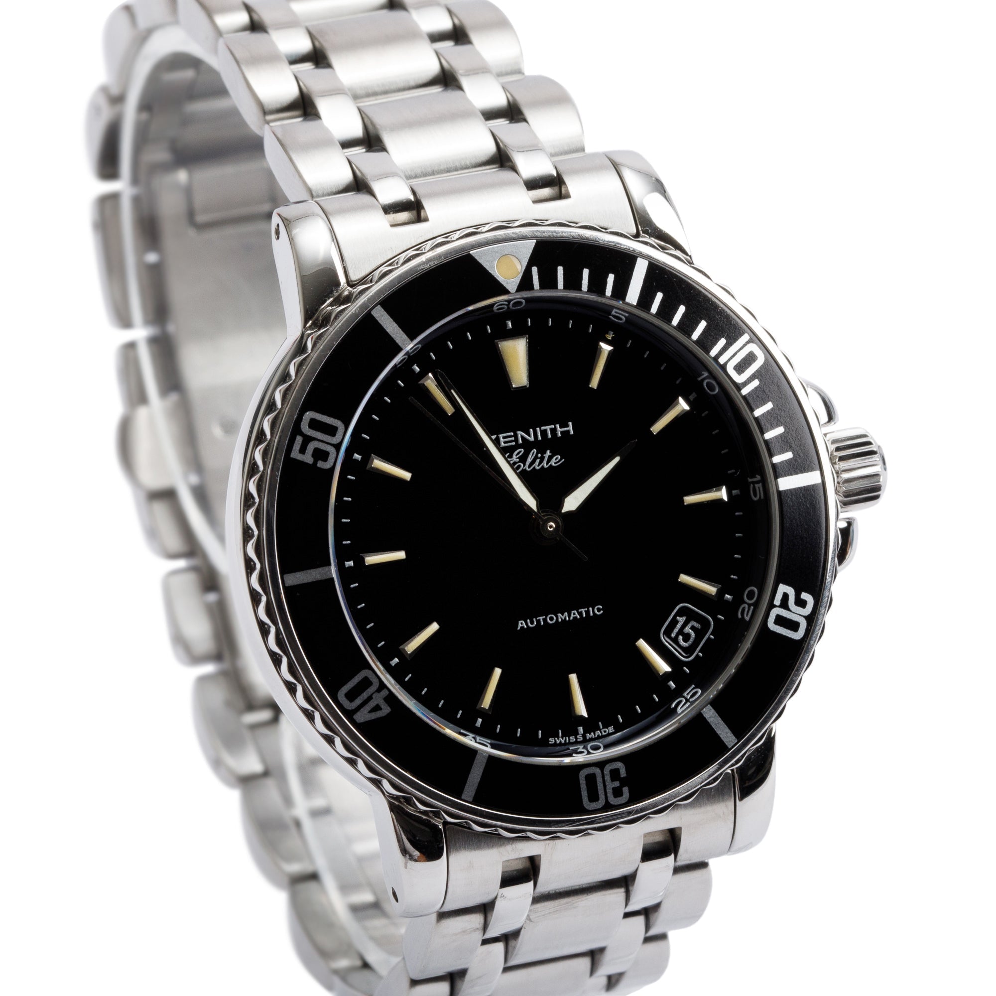 Zenith Stainless Steel Rainbow Elite 38 MM Automatic Watch w/ Box & Papers