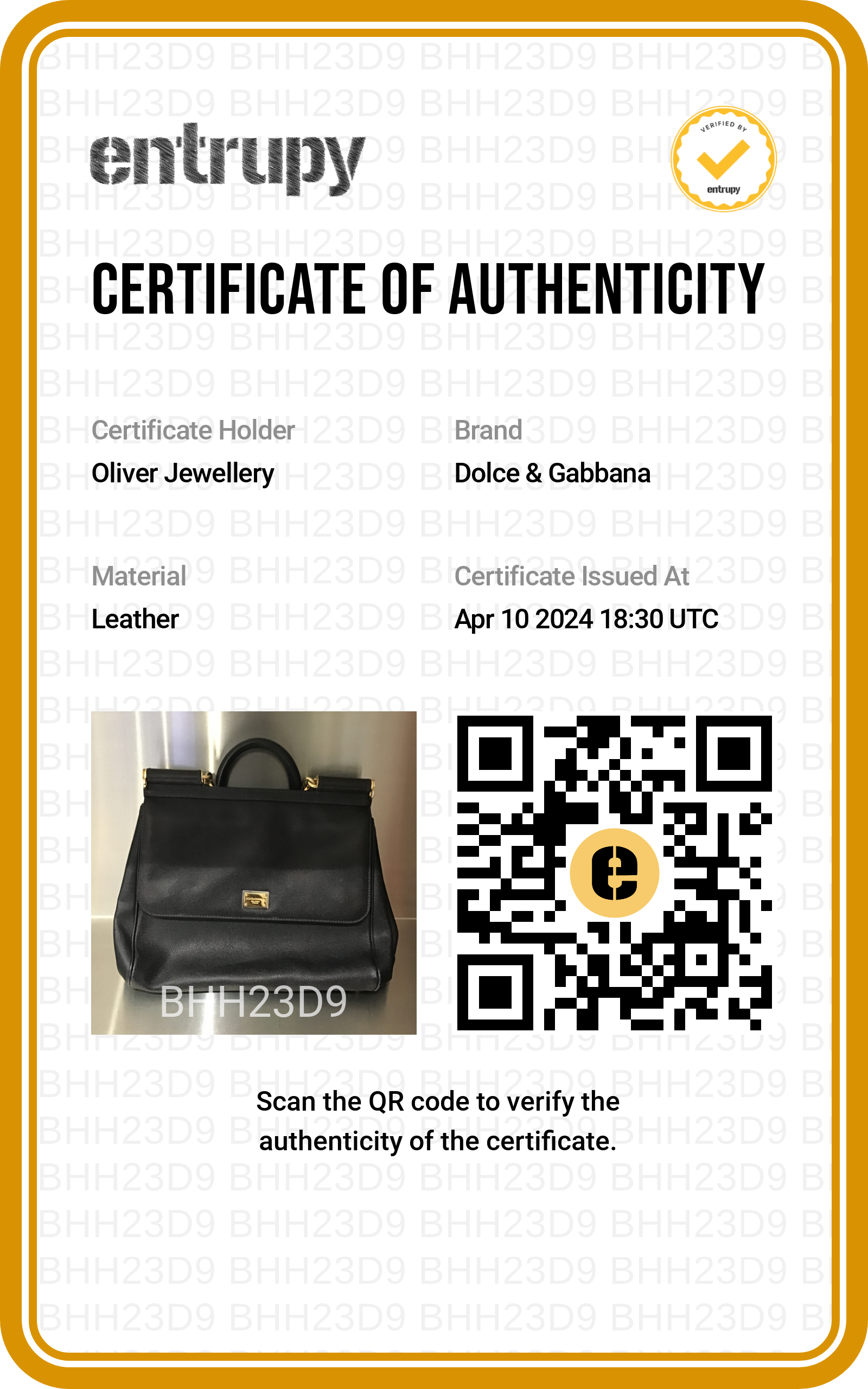 Dolce & Gabbana Black Leather Large Miss Sicily Bag w/ Strap & Authenticity Card