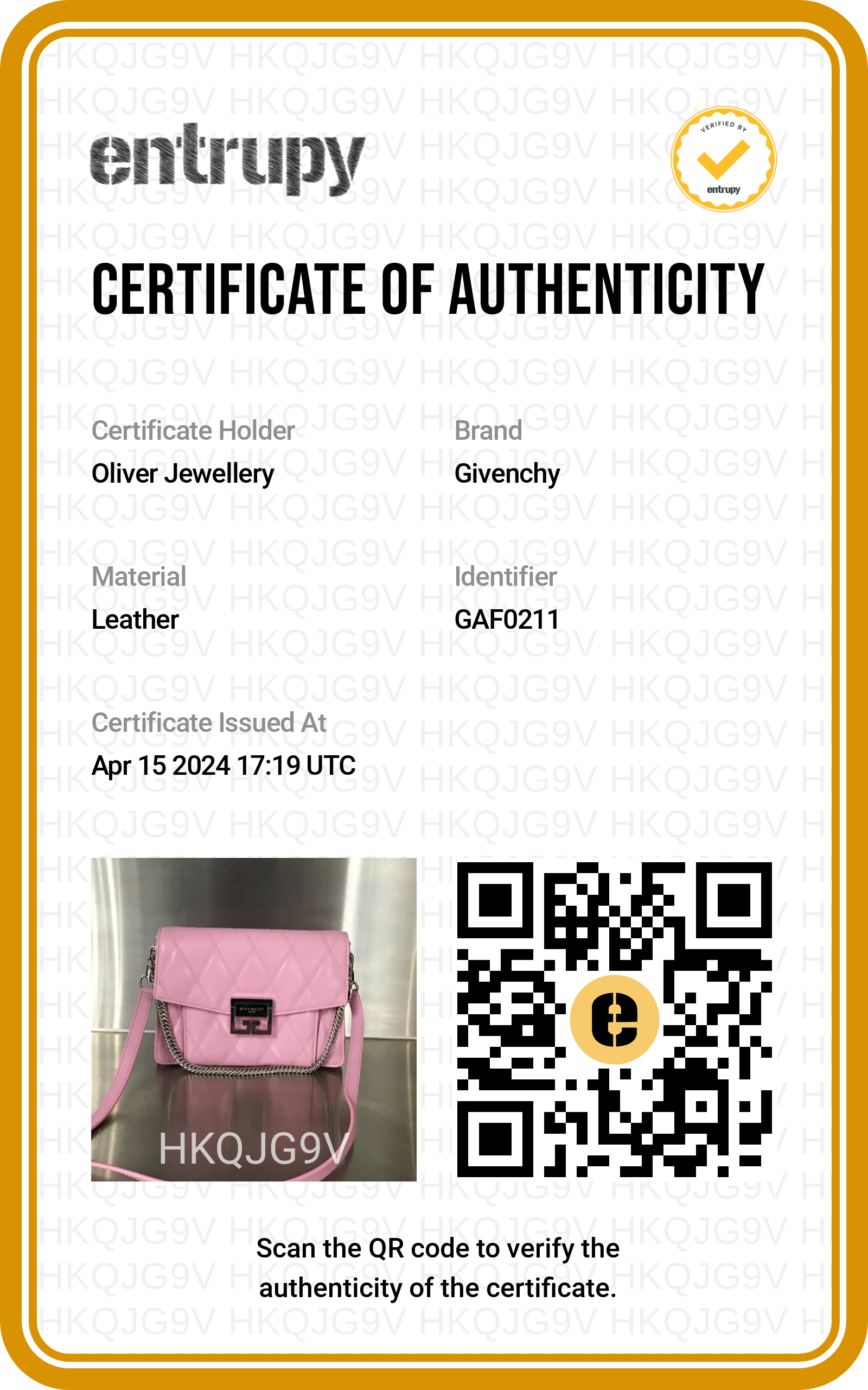 Givenchy Pink Quilted Calfskin Leather Small GV3 Crossbody Bag w/ Strap