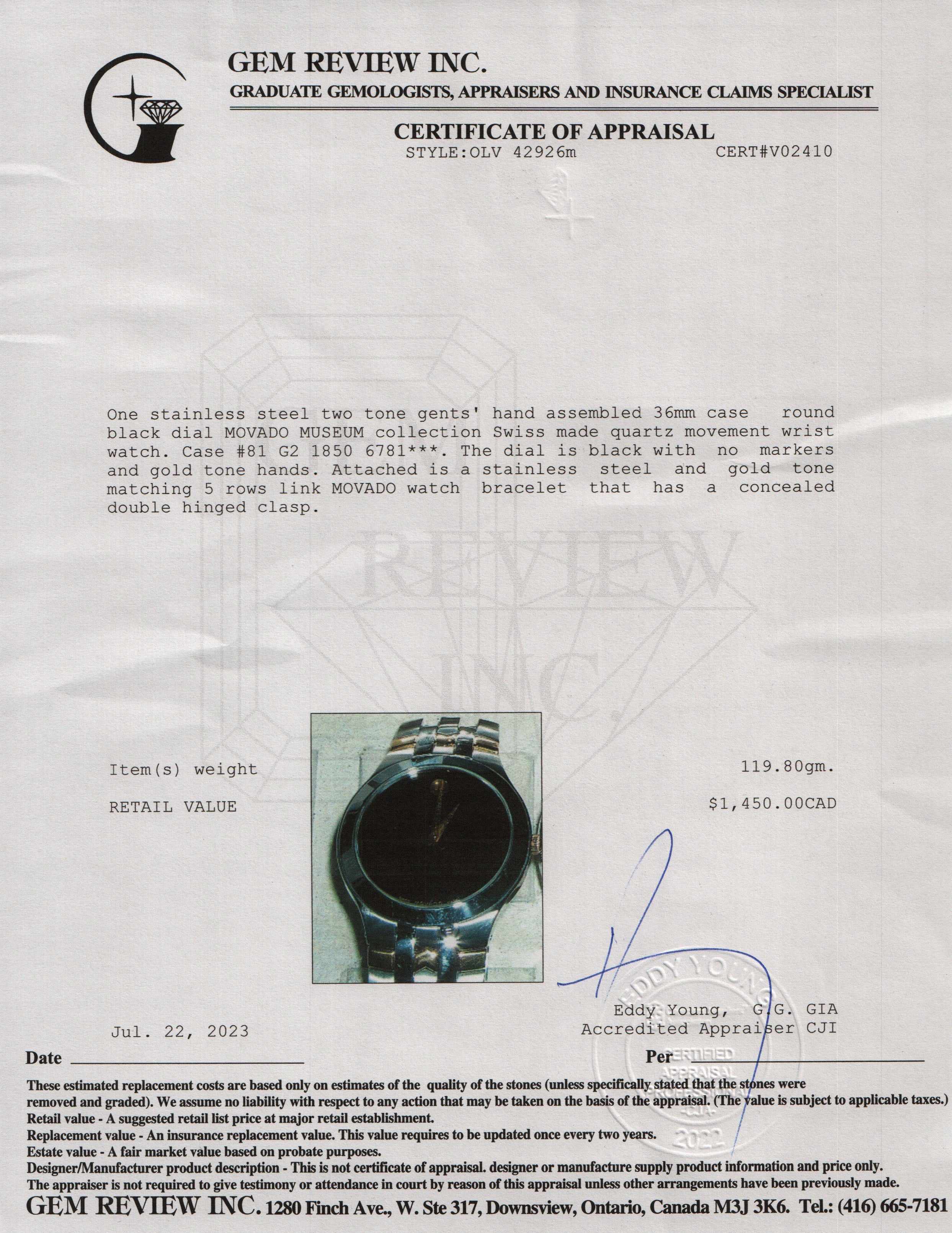 Movado Two-Tone Museum 36MM Watch