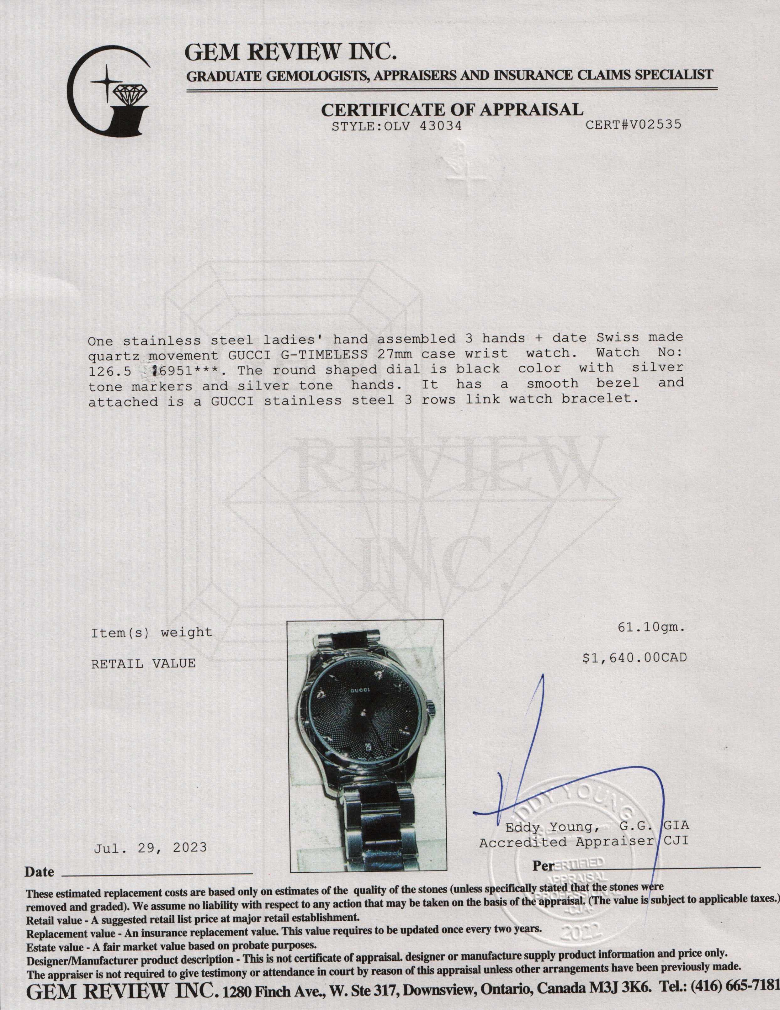 Gucci G-Timeless 27 MM Watch