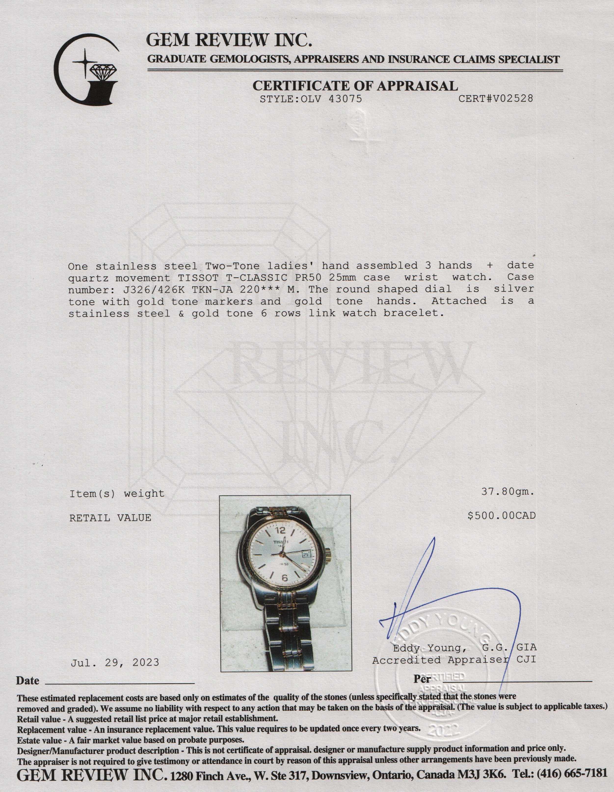 Tissot Two-Tone T-Classic PR50 25 MM Watch