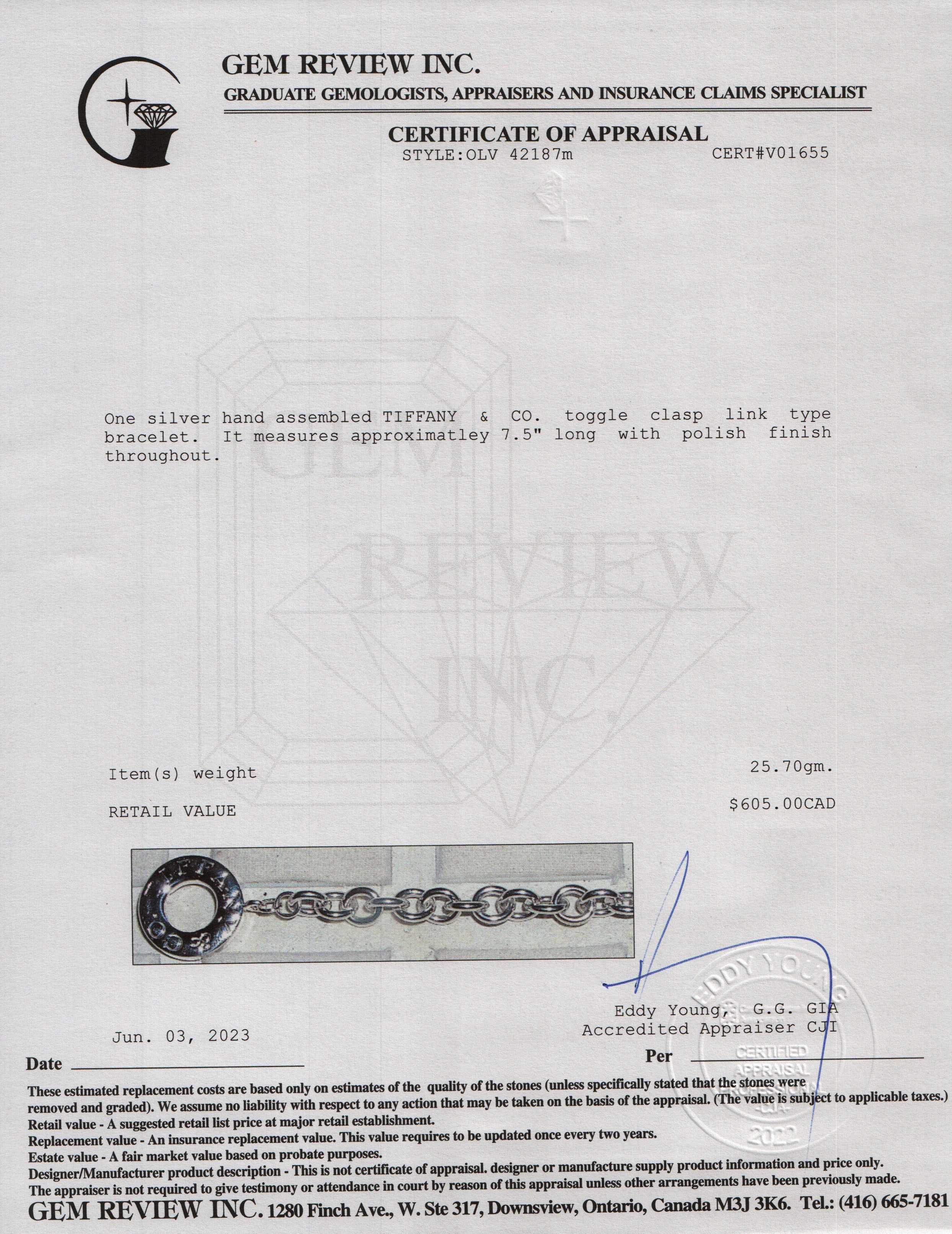 Tiffany & Co. Toggle Bracelet